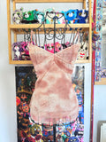 y2k vintage sheer mesh leopard print pink and tan cropped fitted cami top summer festival