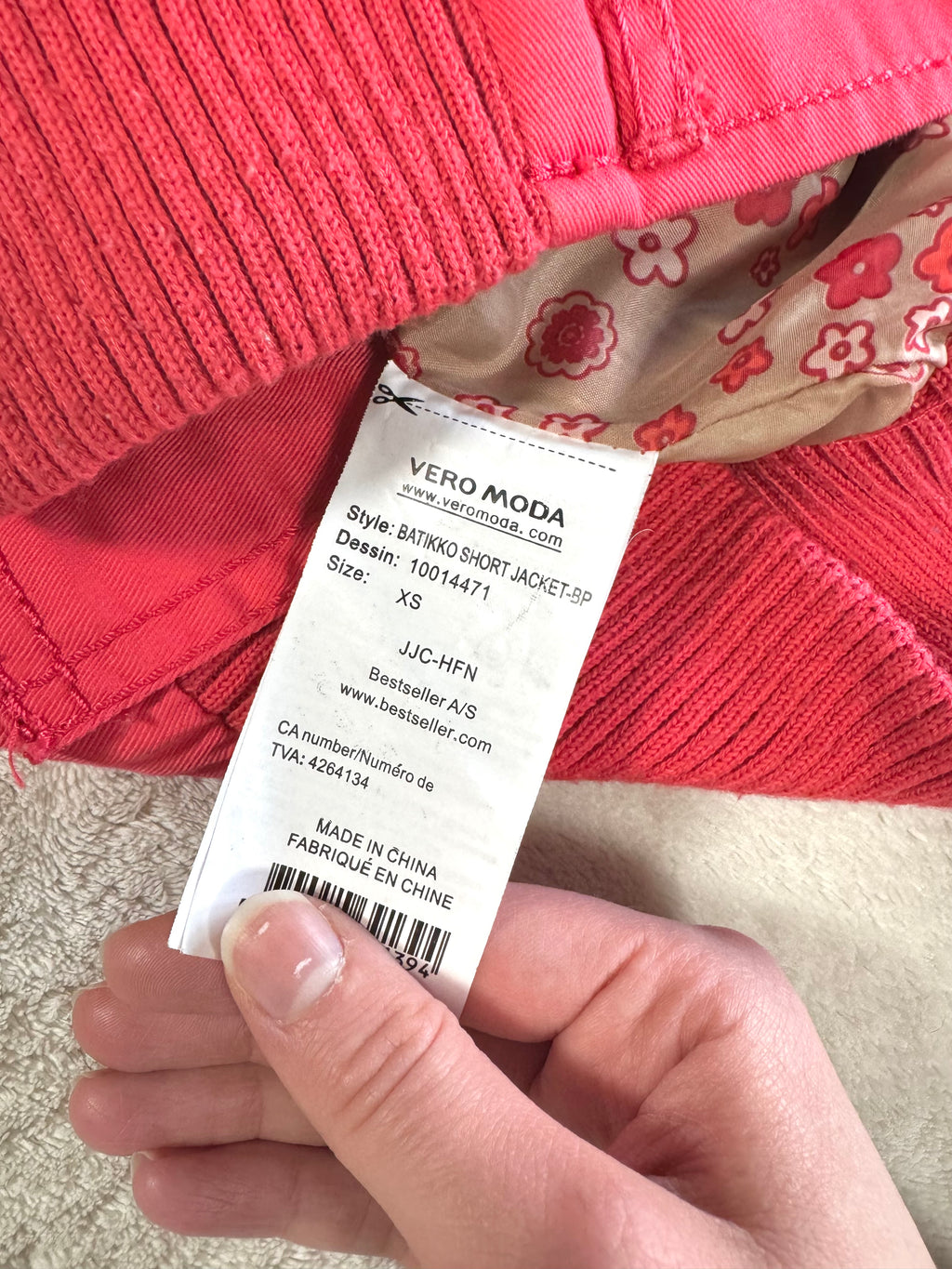 y2k vintage coral red fitted bomber jacket peacoat with zip pockets and chunky buttons