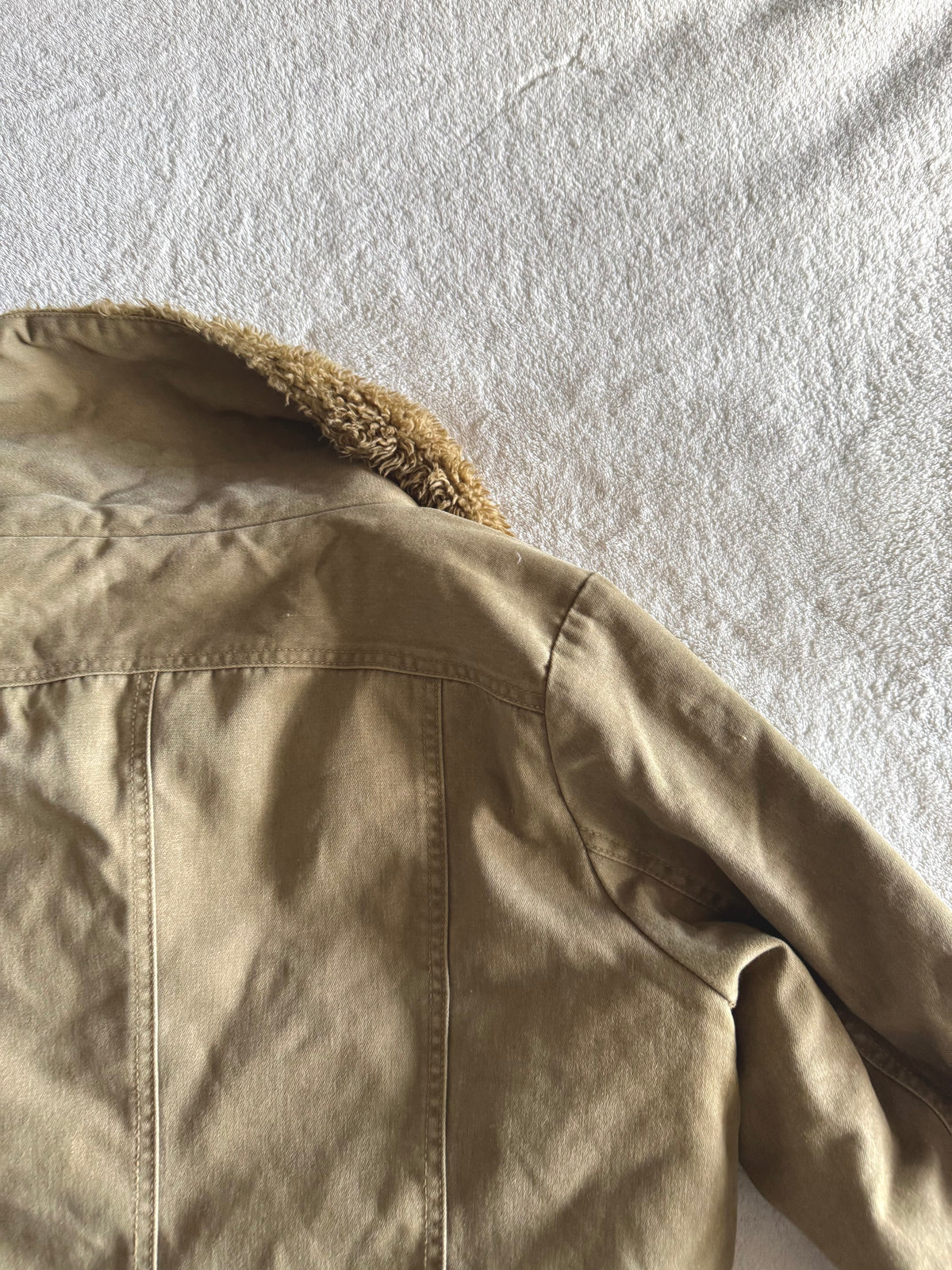 y2k vintage winter thick teddy lined funnel neck jacket cosy