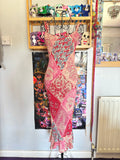 y2k vintage patchwork style mixed print midaxi length dress