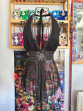 y2k vintage bnwt deadstock backless tie back sequin floral fairy top