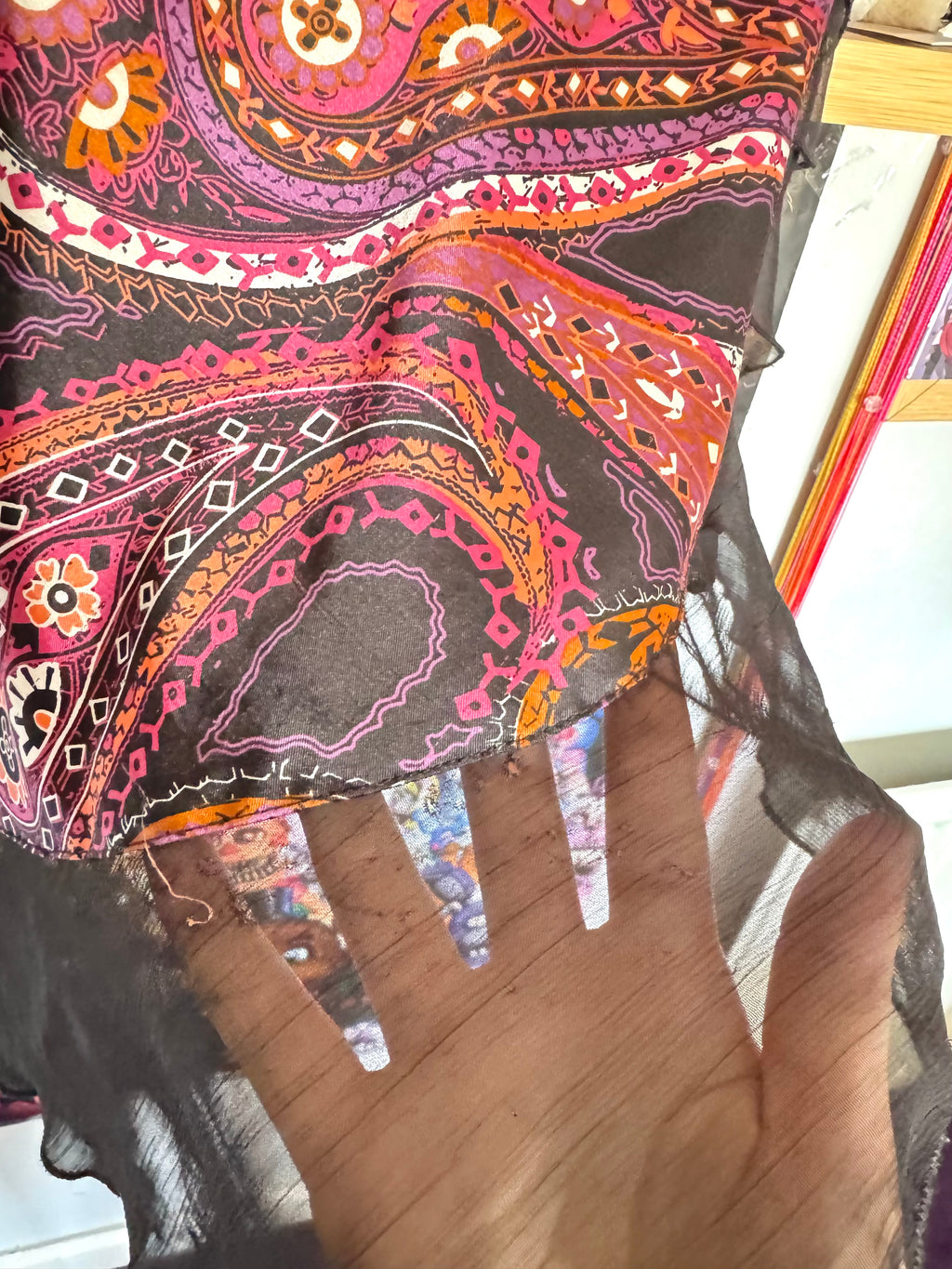 y2k vintage paisley print dragonfruit asymmetrical hem cami top