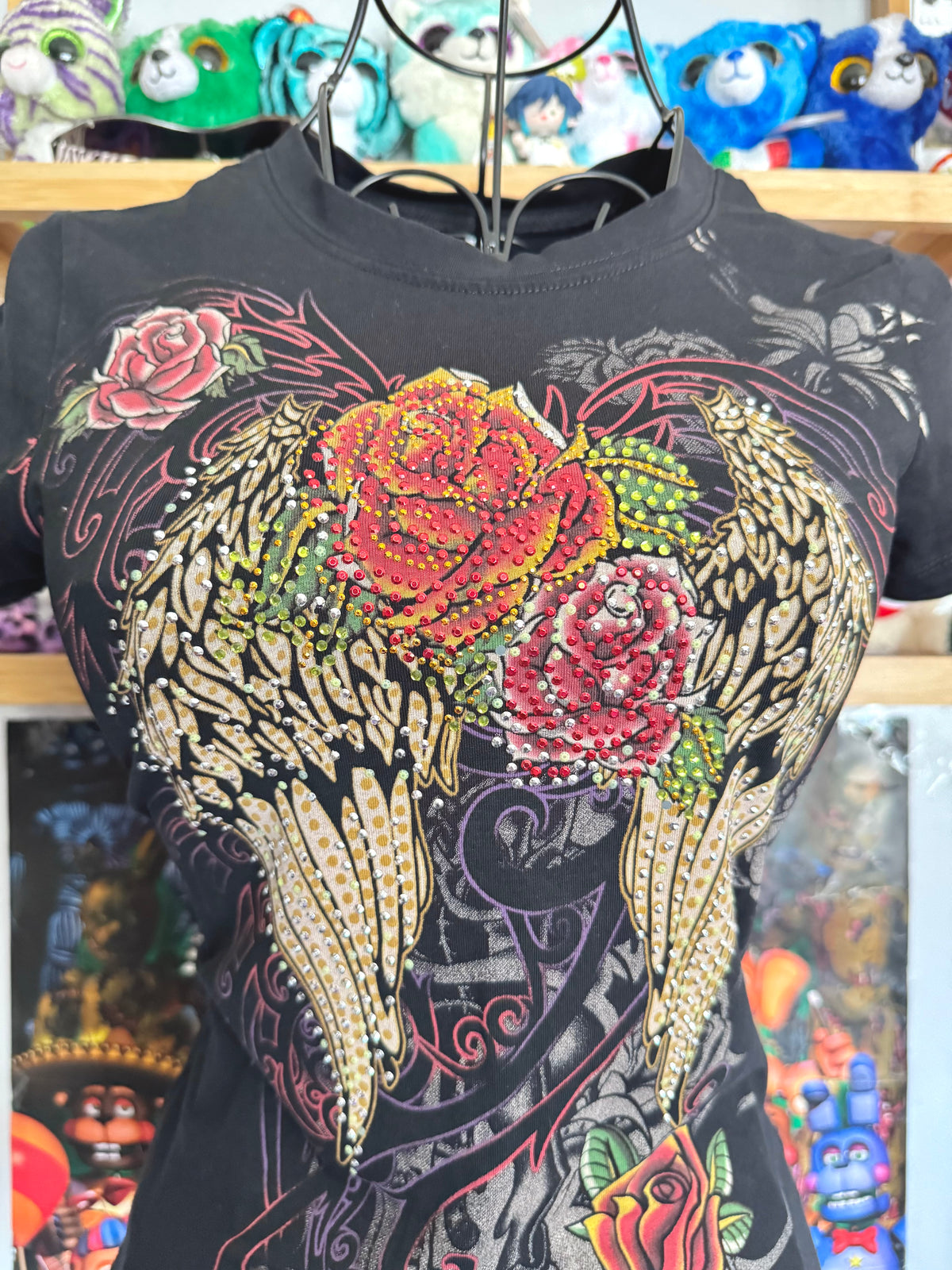 y2k vintage graphic rhinestone embellished baby tee grunge