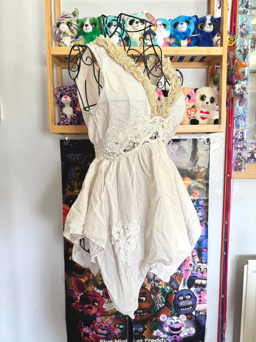 y2k vintage white floaty fairy hem babydoll cami top