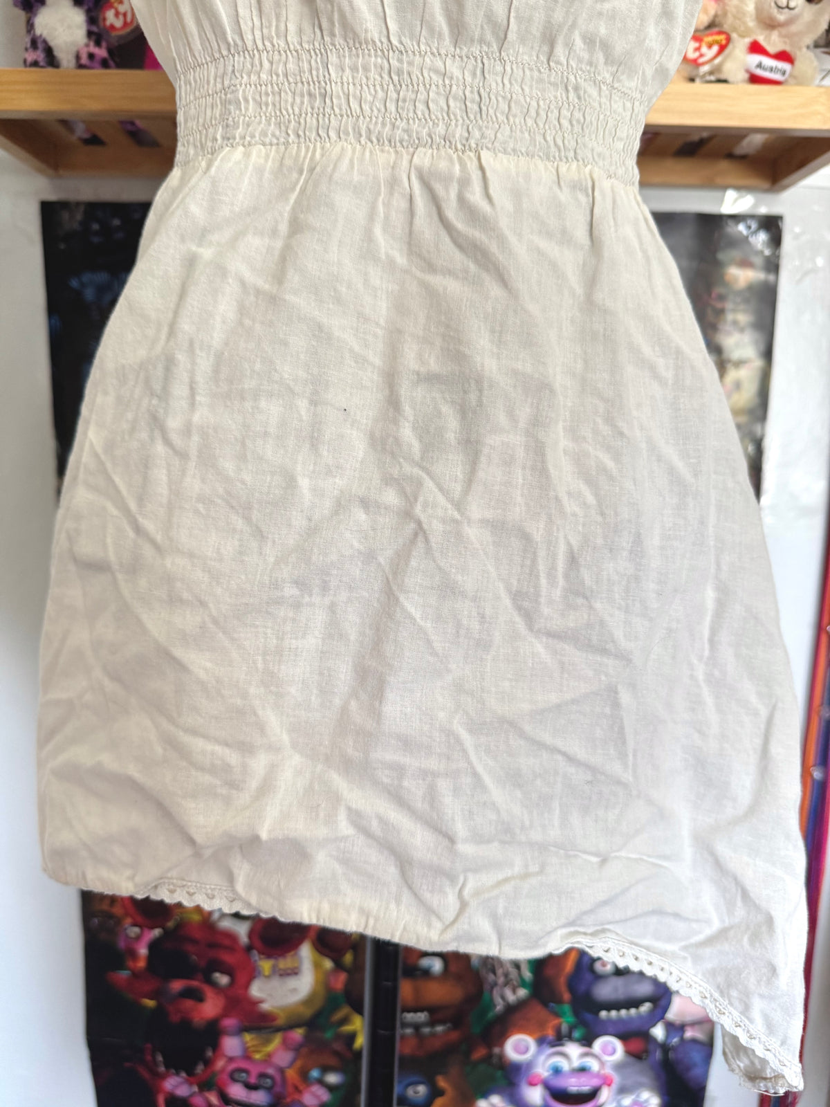 y2k vintage white floaty fairy hem babydoll cami top