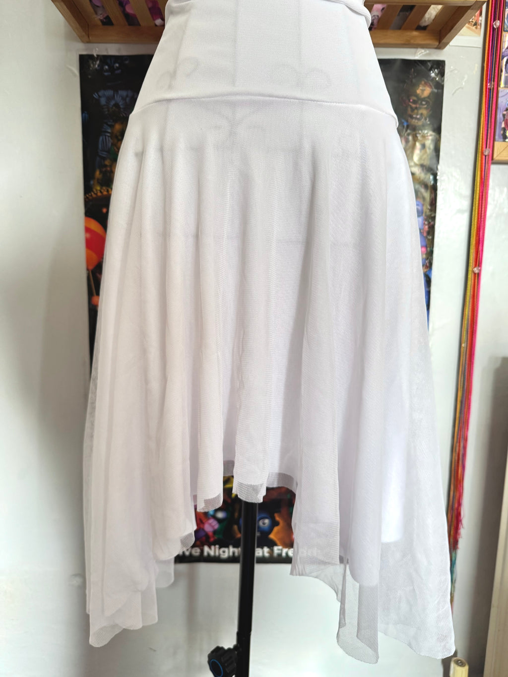 y2k vintage white mesh lace front sequin mini dress with hanky fairy hem