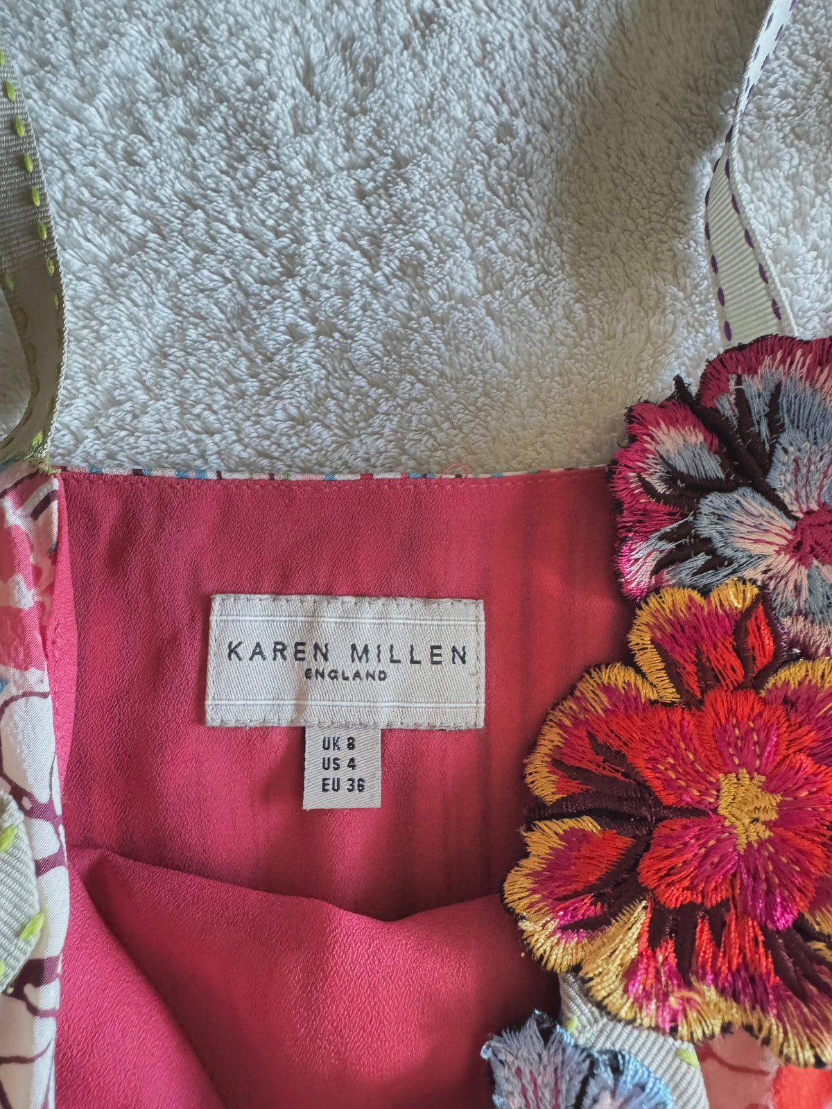 y2k vintage 2005 Karen Millen silk floral print striped fitted cami top