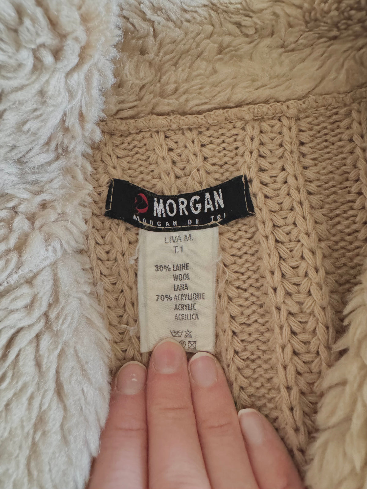 y2k vintage buckle up fitted and cropped jacket with chunky ribbed knit sleeves western boho