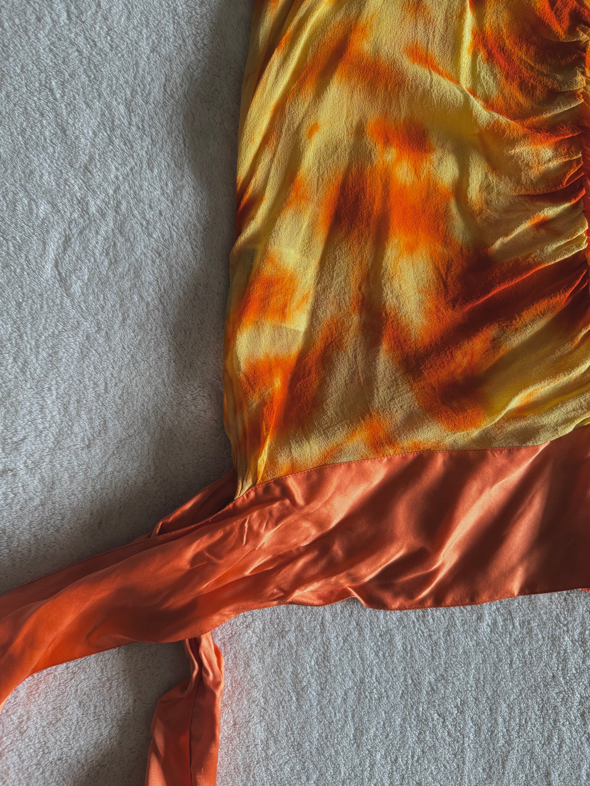 y2k vintage 2002 silk tie dye effect sequin embellished cami top warm autumnal