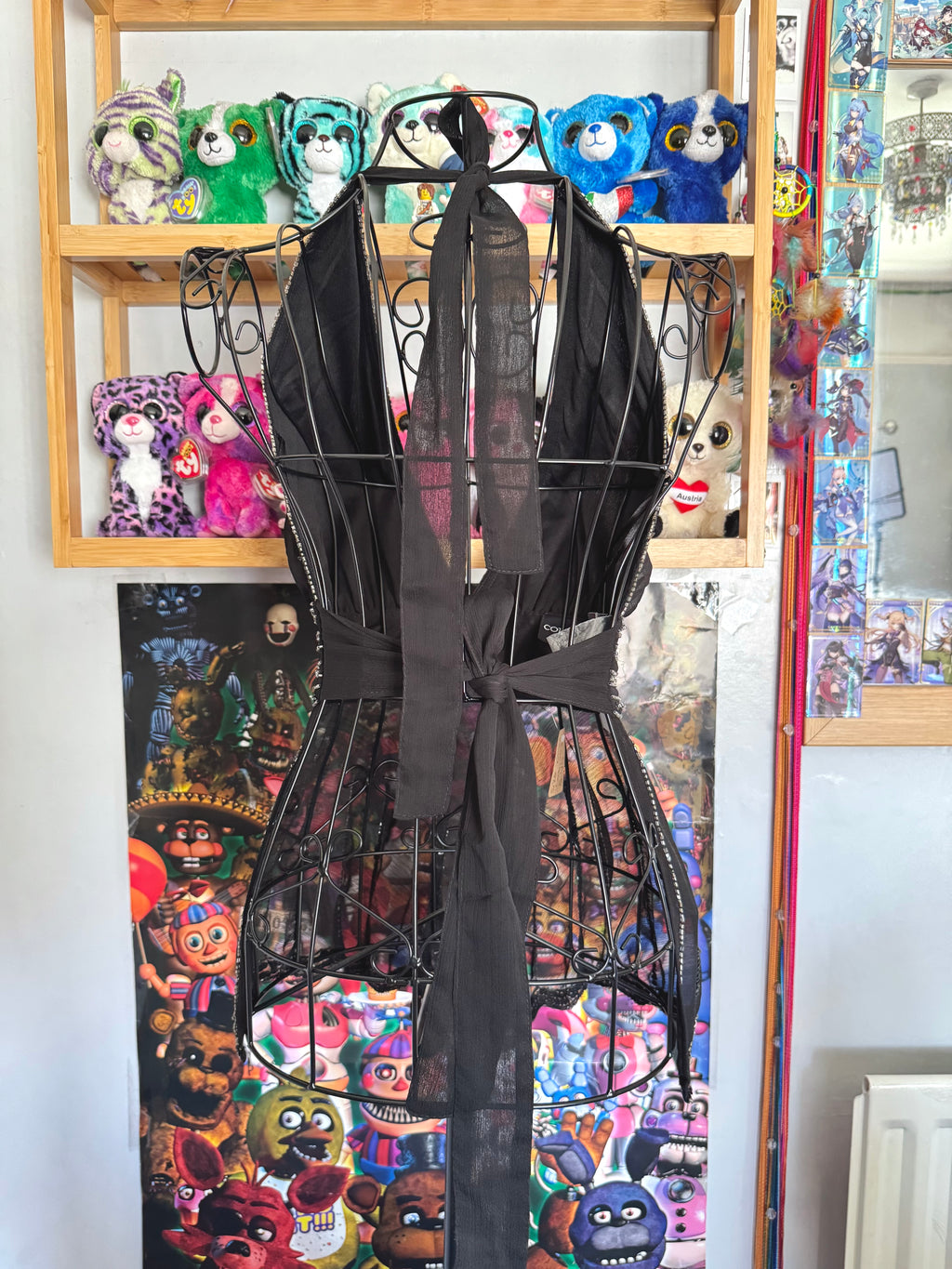 y2k vintage bnwt deadstock backless tie back sequin floral fairy top
