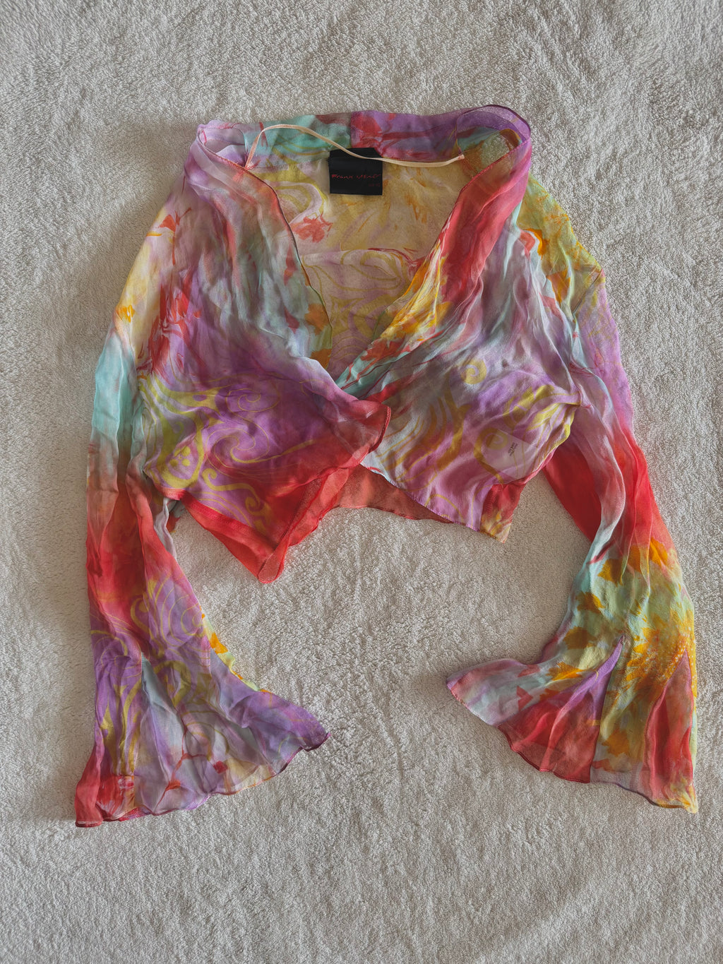 y2k vintage silk summer multicolour maxi dress with matching cardigan zara larsson