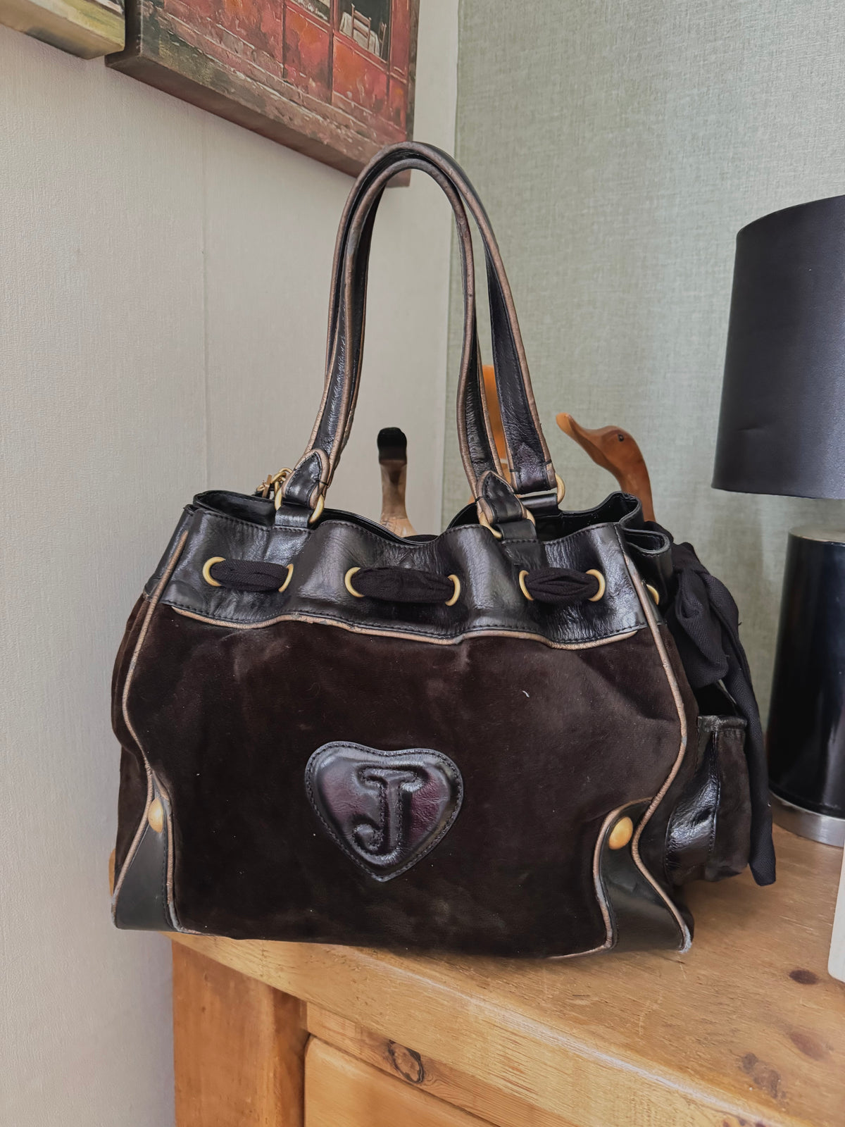 y2k 2000’s brown velour Juicy Couture daydreamer bag trashy