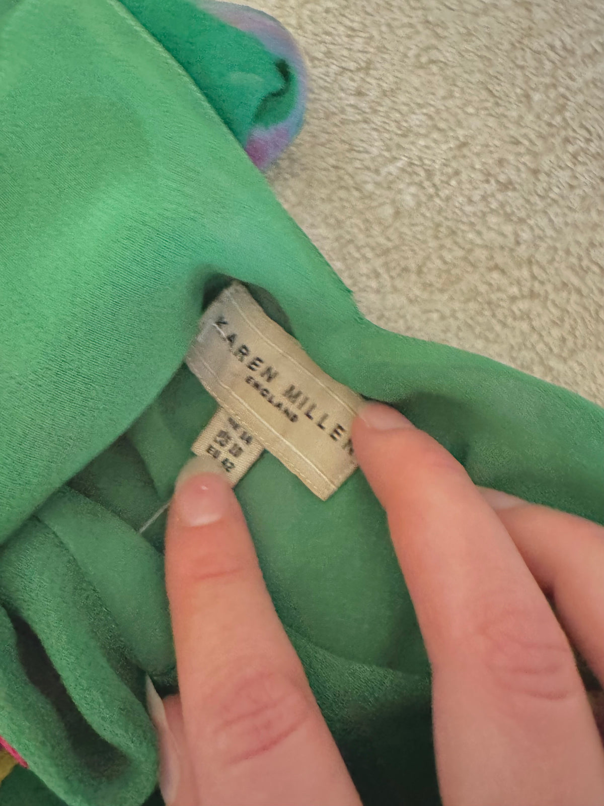 y2k vintage silk green flowy midaxi length dress with multicoloured embroidered details