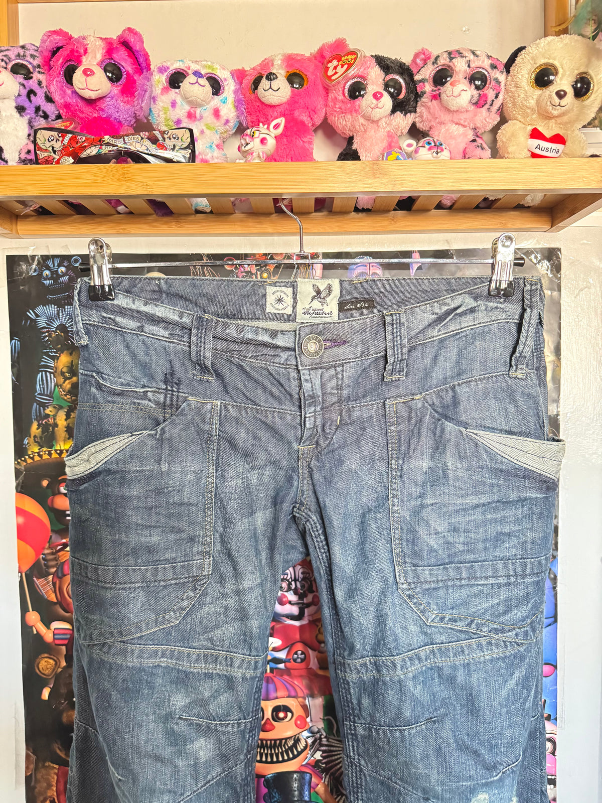 y2k vintage low waisted dark wash denim slouchy boyfriend jeans