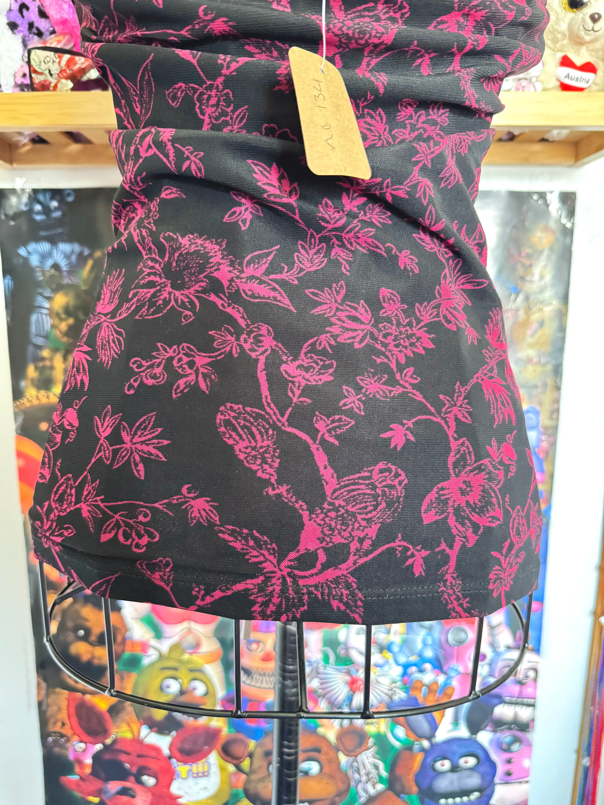 y2k vintage black and pink floral lace trim cami top gothic