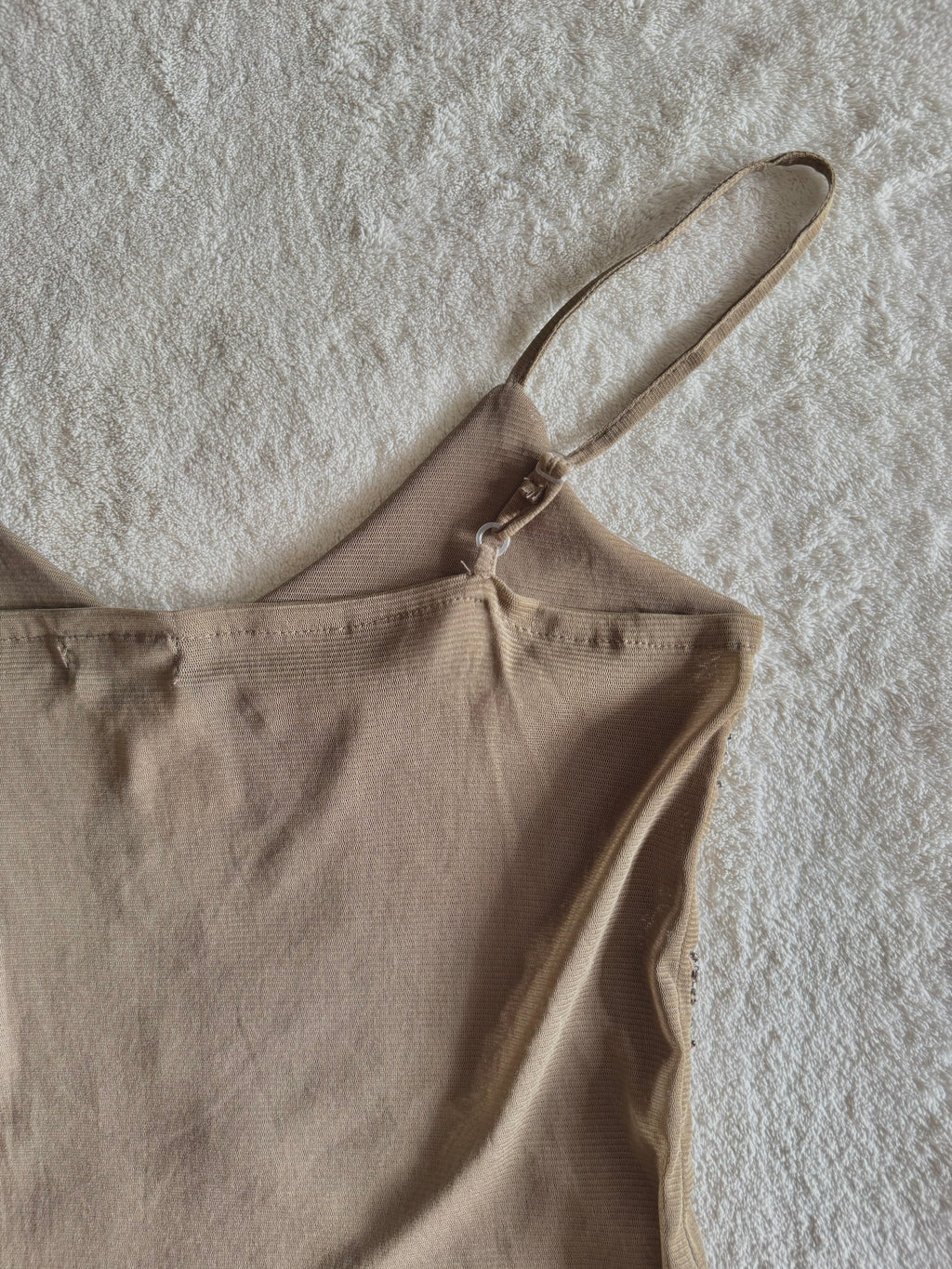 y2k vintage khaki brown sheer mesh butterfly sequinned cami top with jagged asymmetrical hem fairy
