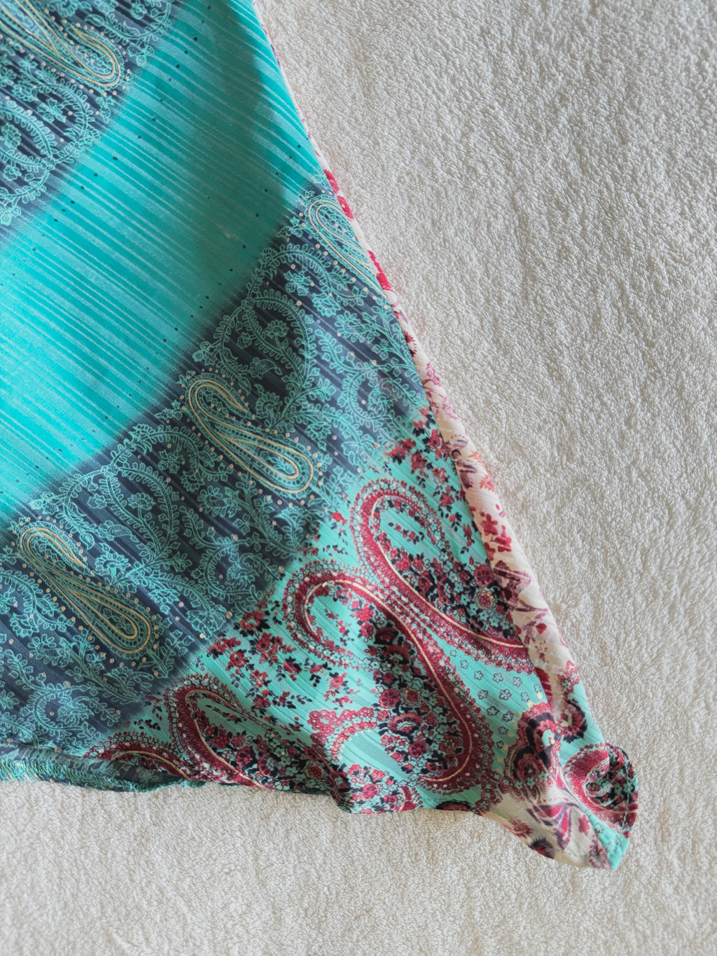 y2k vintage asymmetrical paisley print fitted cami top fairy mermaid