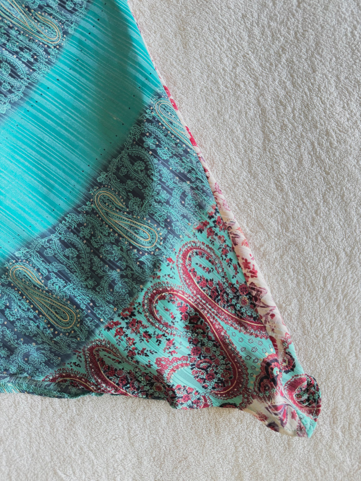 y2k vintage asymmetrical paisley print fitted cami top fairy mermaid