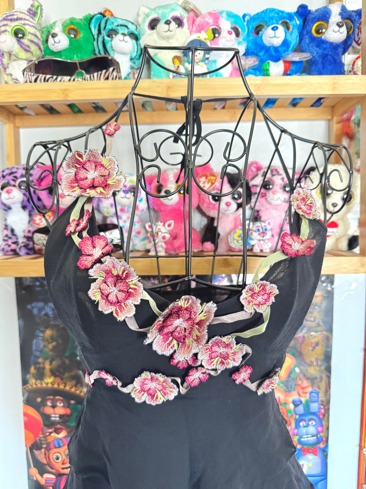 y2k vintage stunning silk ruffle tiered floral halterneck cami top