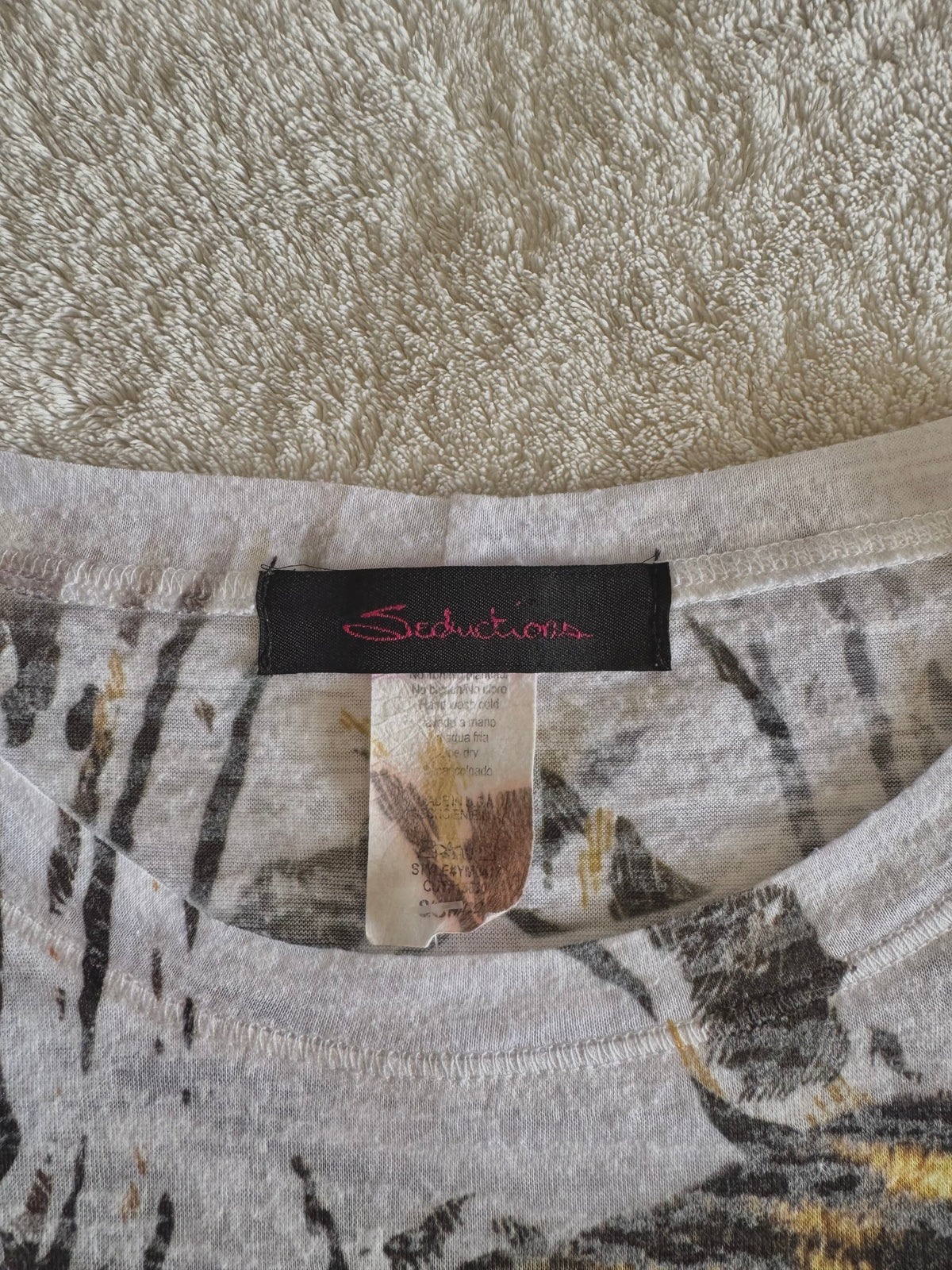 y2k vintage graphic leopard print sheer fitted tee affliction