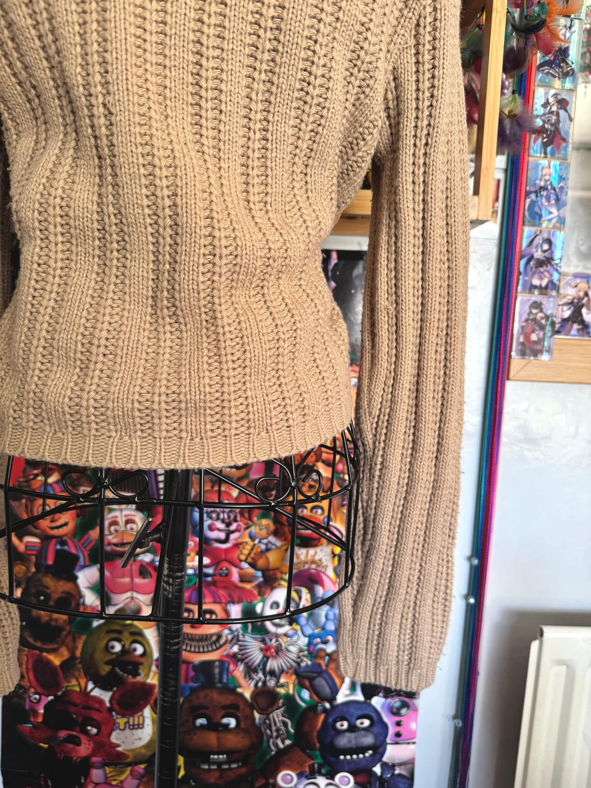y2k vintage buckle up fitted and cropped jacket with chunky ribbed knit sleeves western boho