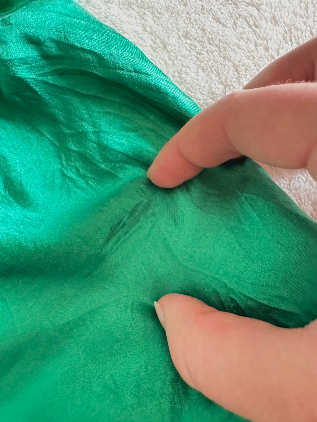 y2k vintage emerald green silk forest cami top