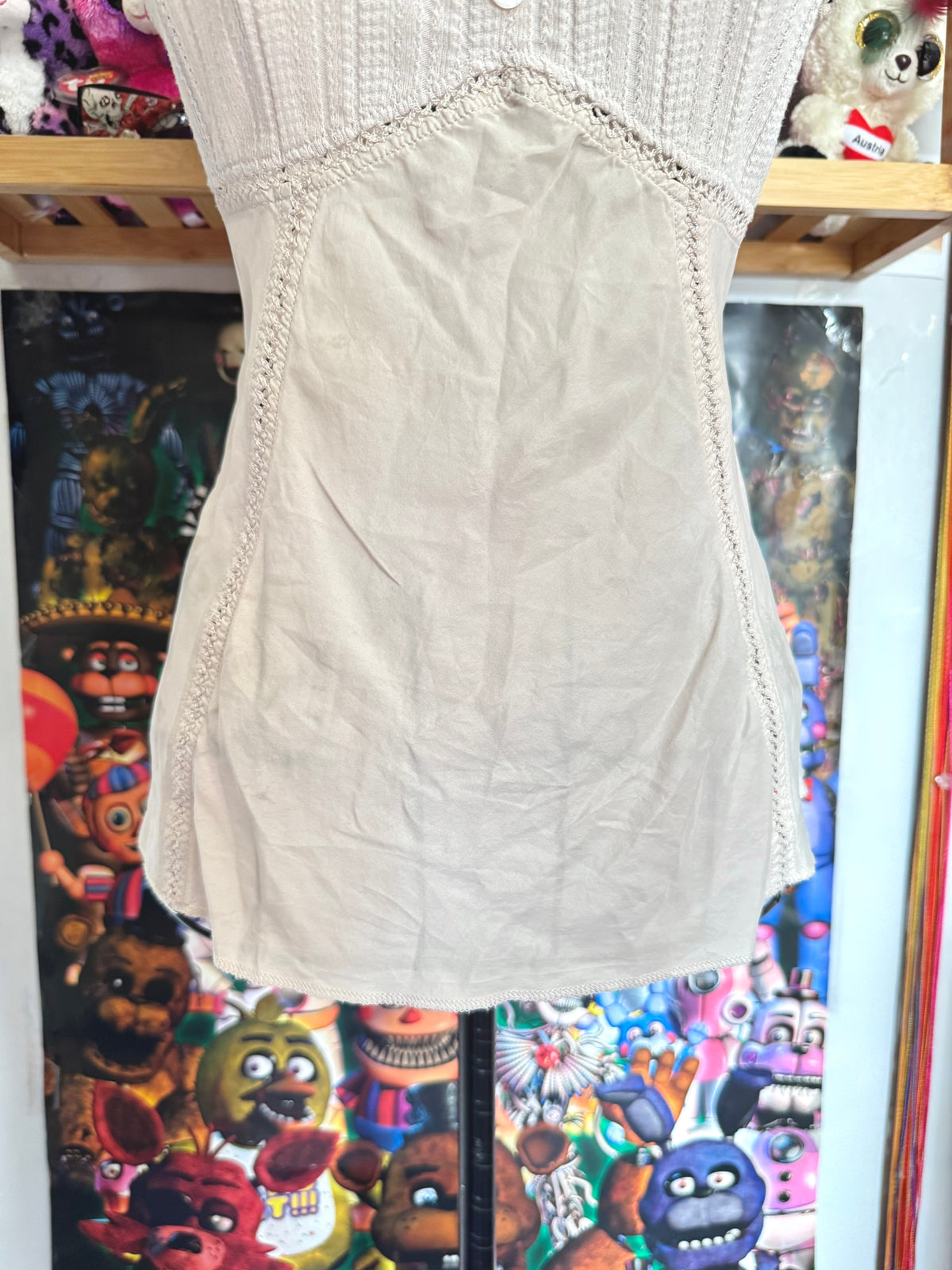 y2k vintage cream babydoll cap sleeve top