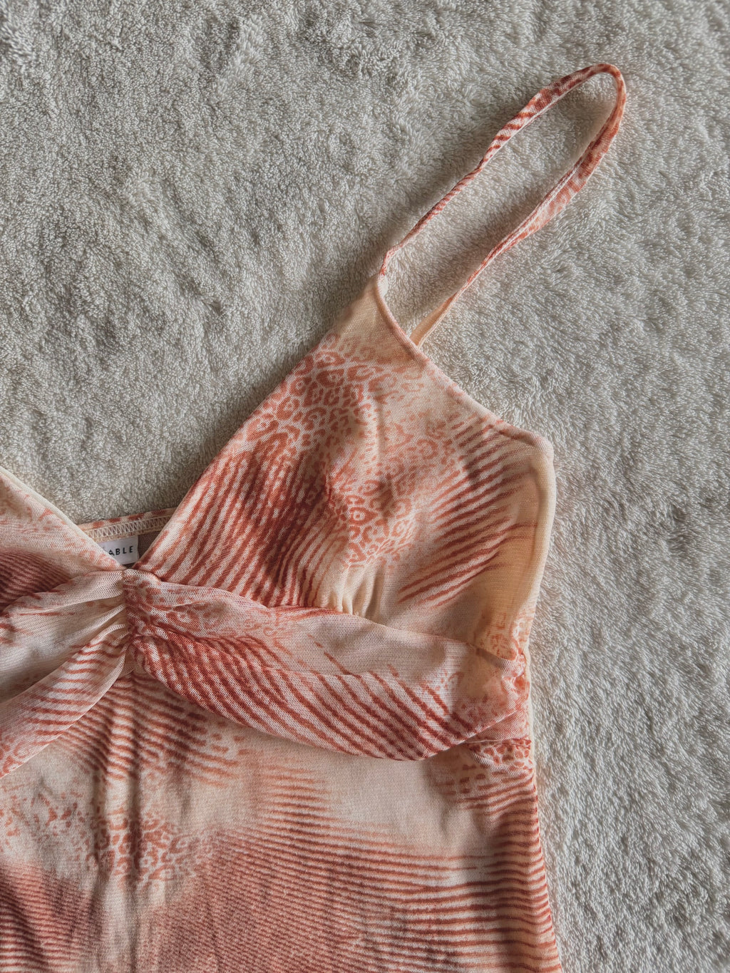 y2k vintage sheer mesh leopard print pink and tan cropped fitted cami top summer festival