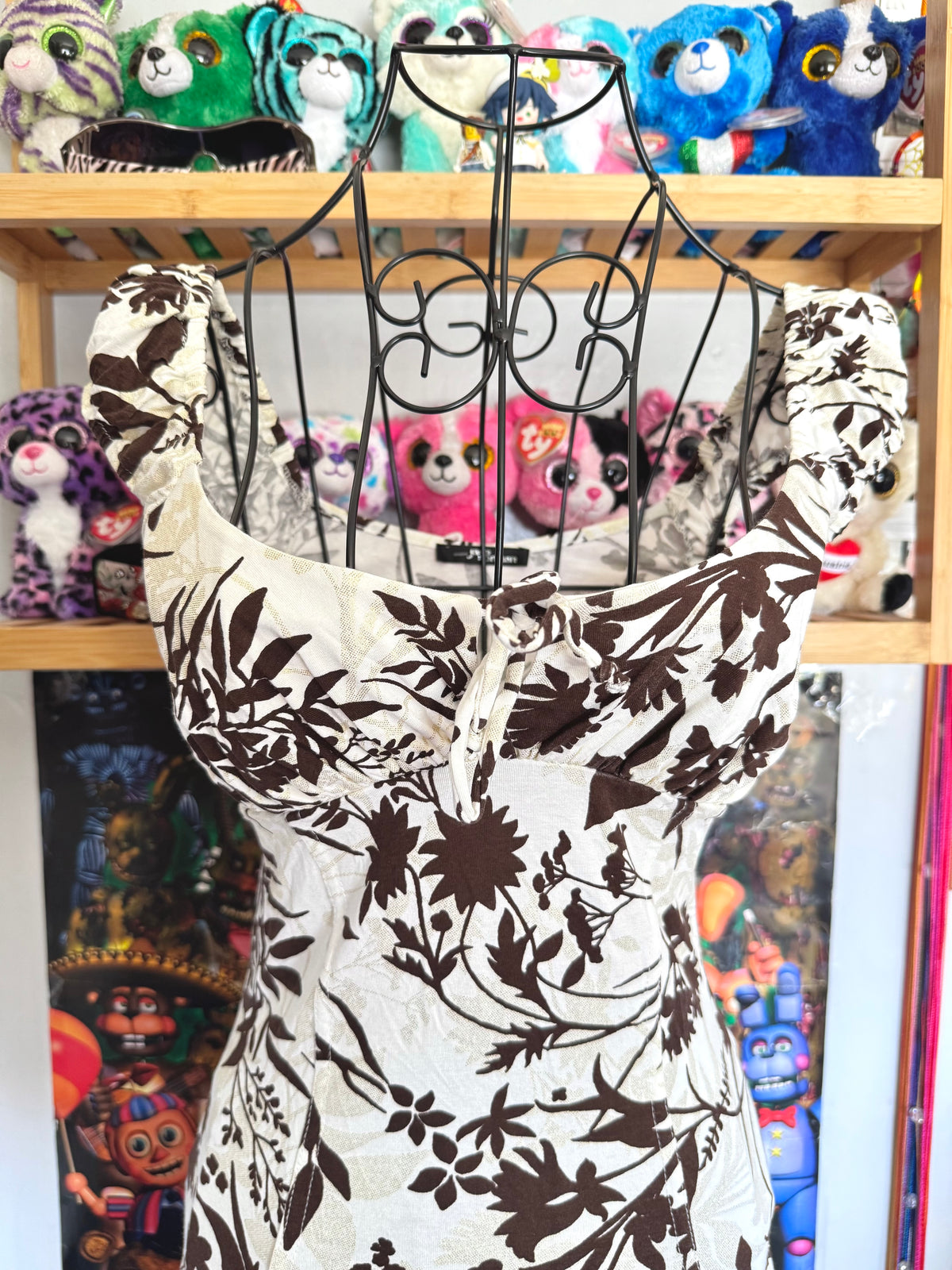y2k vintage floral print milkmaid ruffle tiered mini dress summer