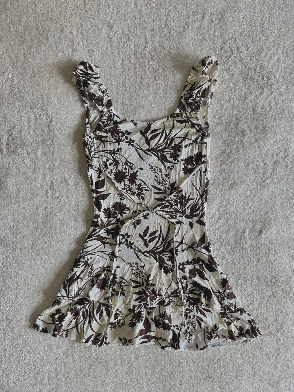 y2k vintage floral print milkmaid ruffle tiered mini dress summer