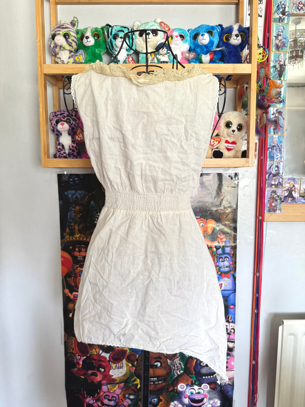 y2k vintage white floaty fairy hem babydoll cami top