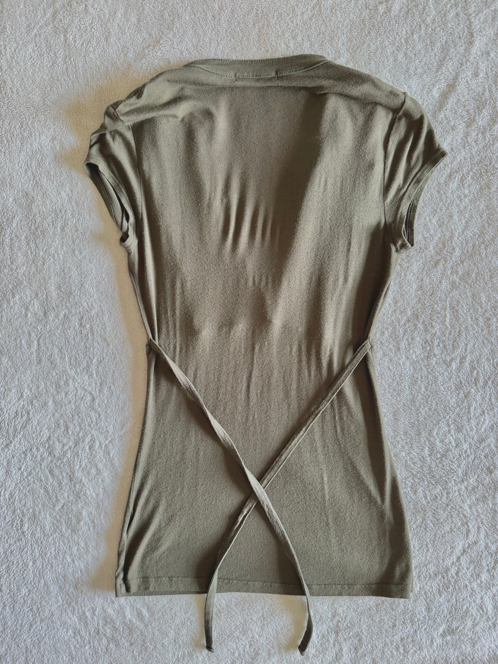 y2k vintage fitted tie back khaki green military inspired top