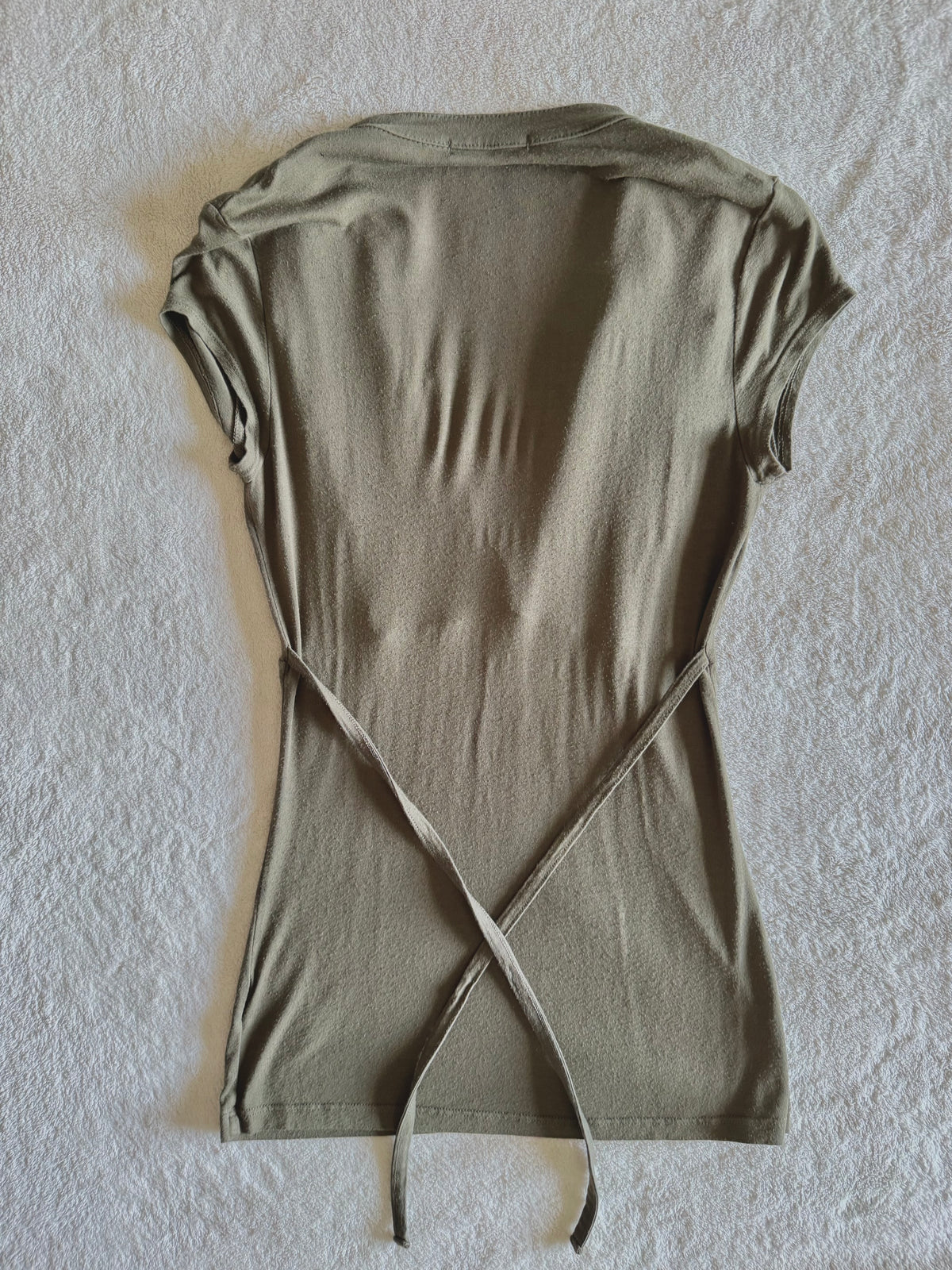 y2k vintage fitted tie back khaki green military inspired top