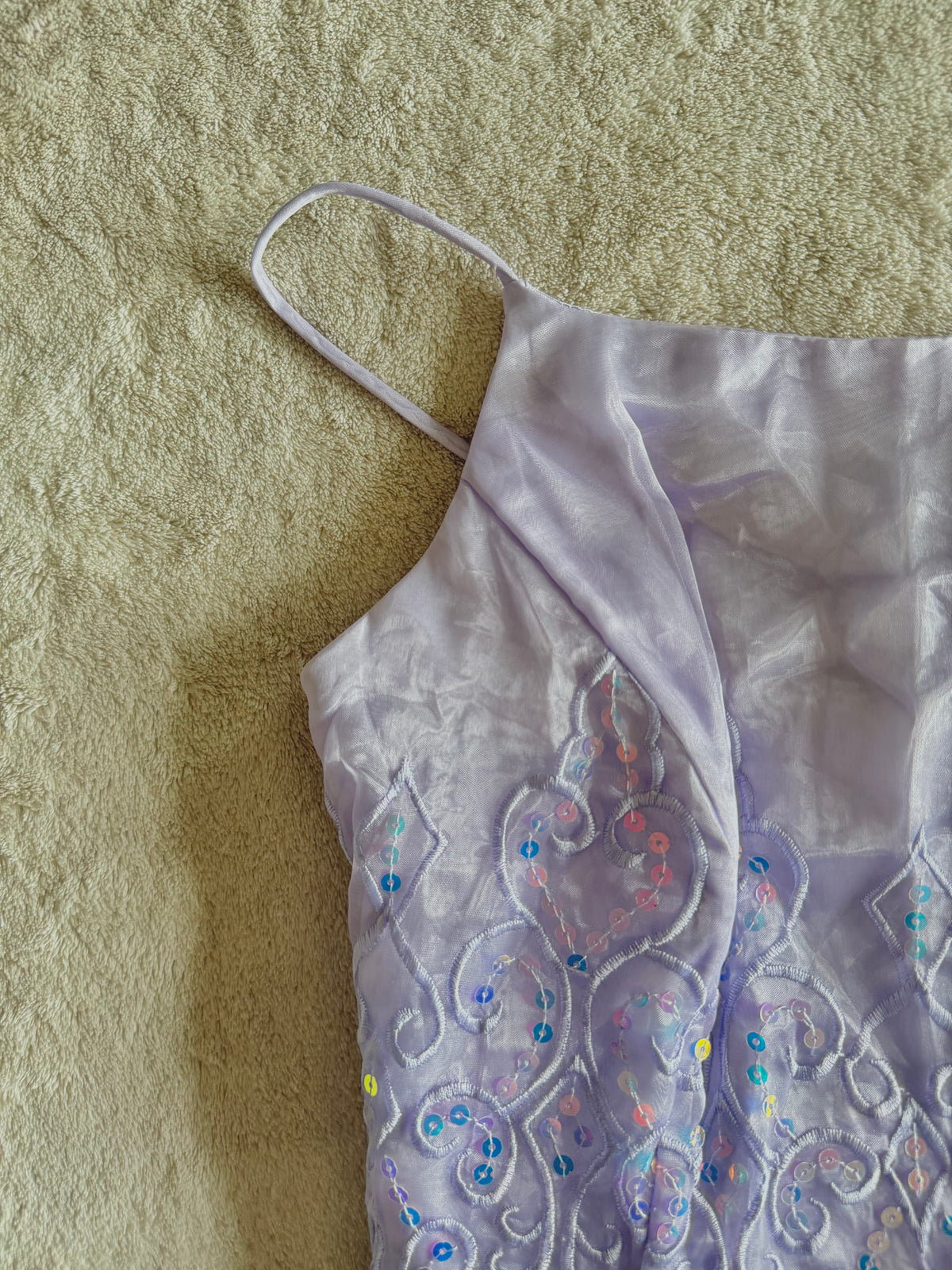 y2k vintage lilac purple lace back cropped and fitted corset top with sequins embellished
