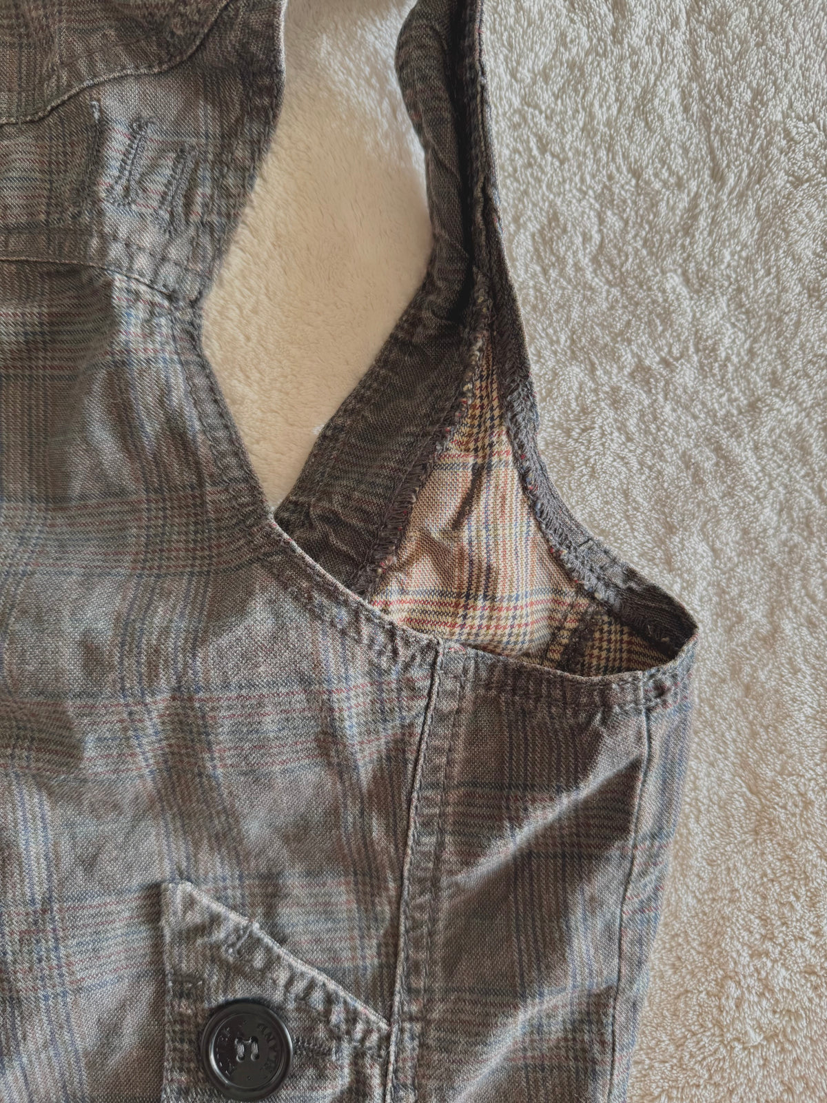 y2k vintage grey button up sleeveless fitted waistcoat