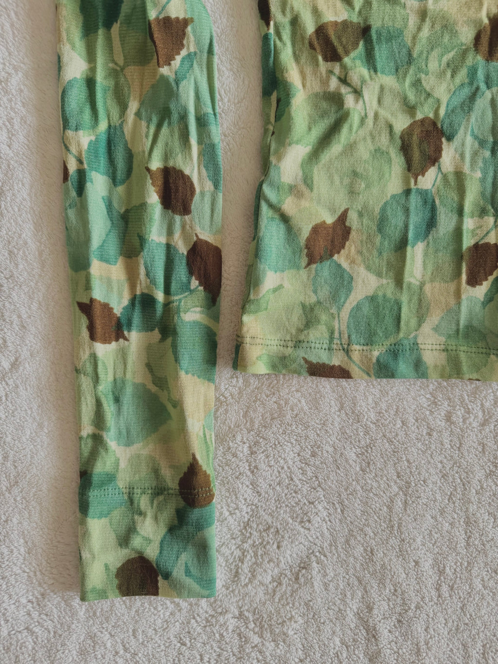 y2k vintage sheer mesh button up top with leaf print