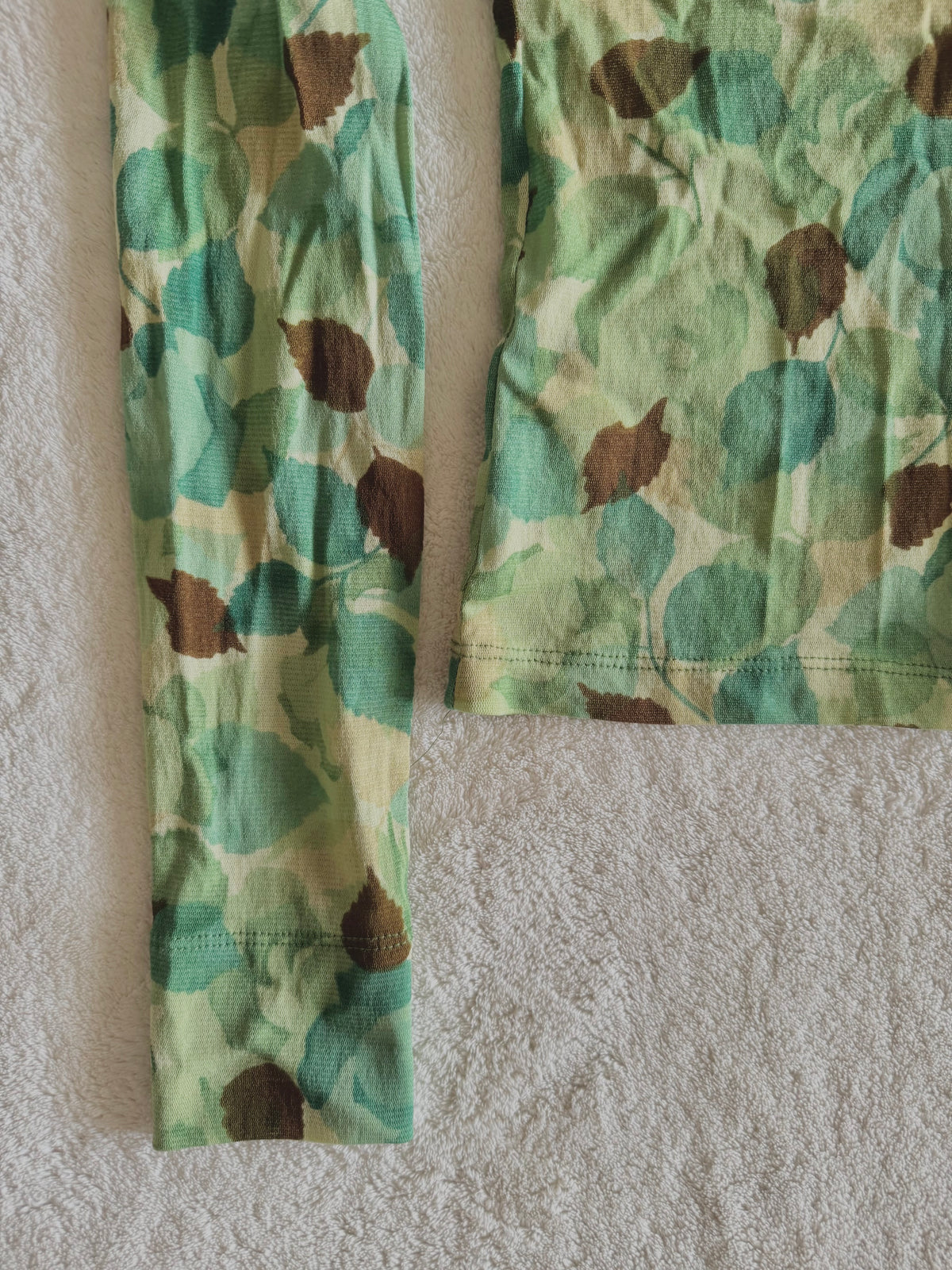 y2k vintage sheer mesh button up top with leaf print