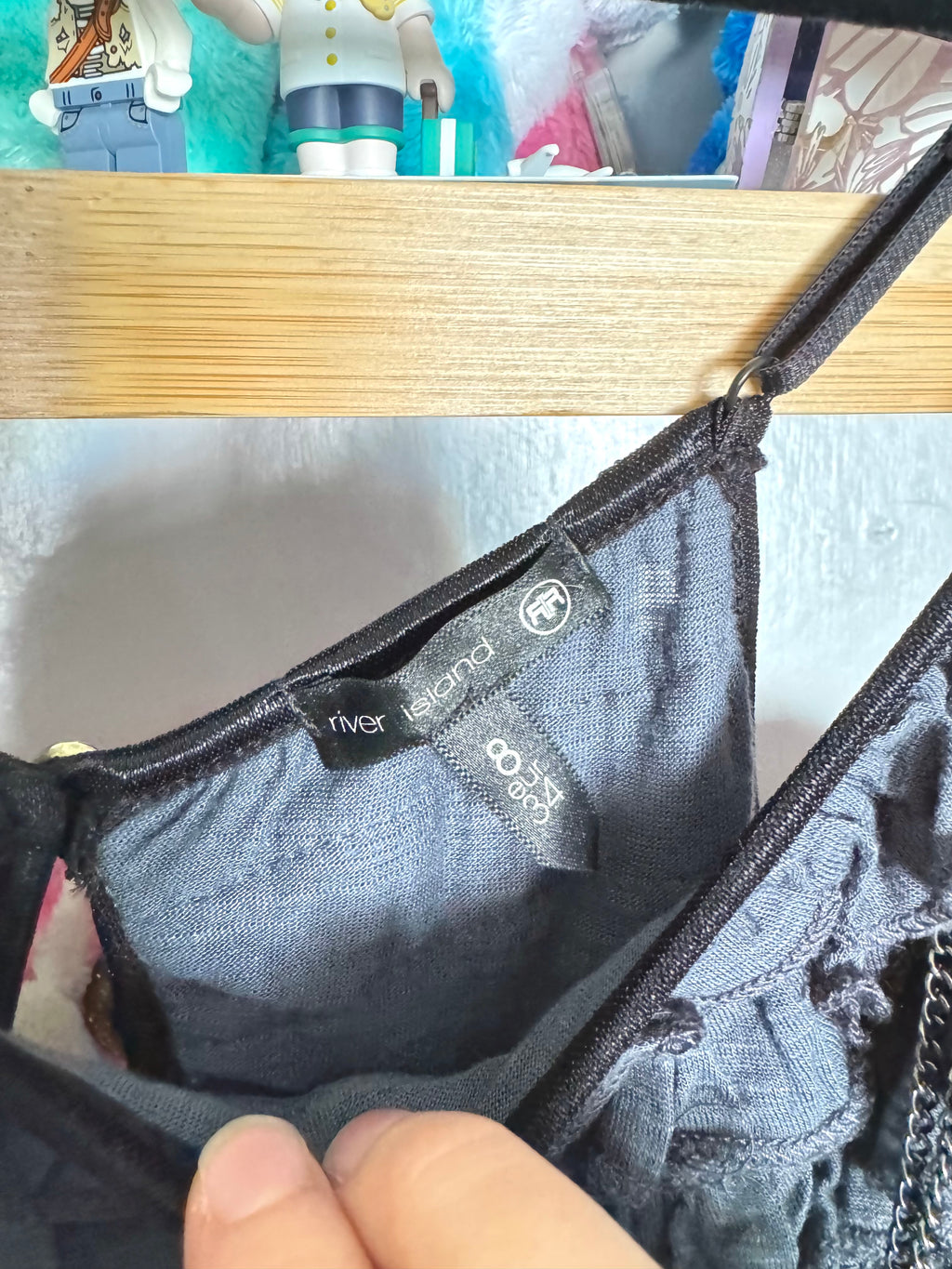 y2k vintage grey fitted cami top with layered necklace overlay grunge