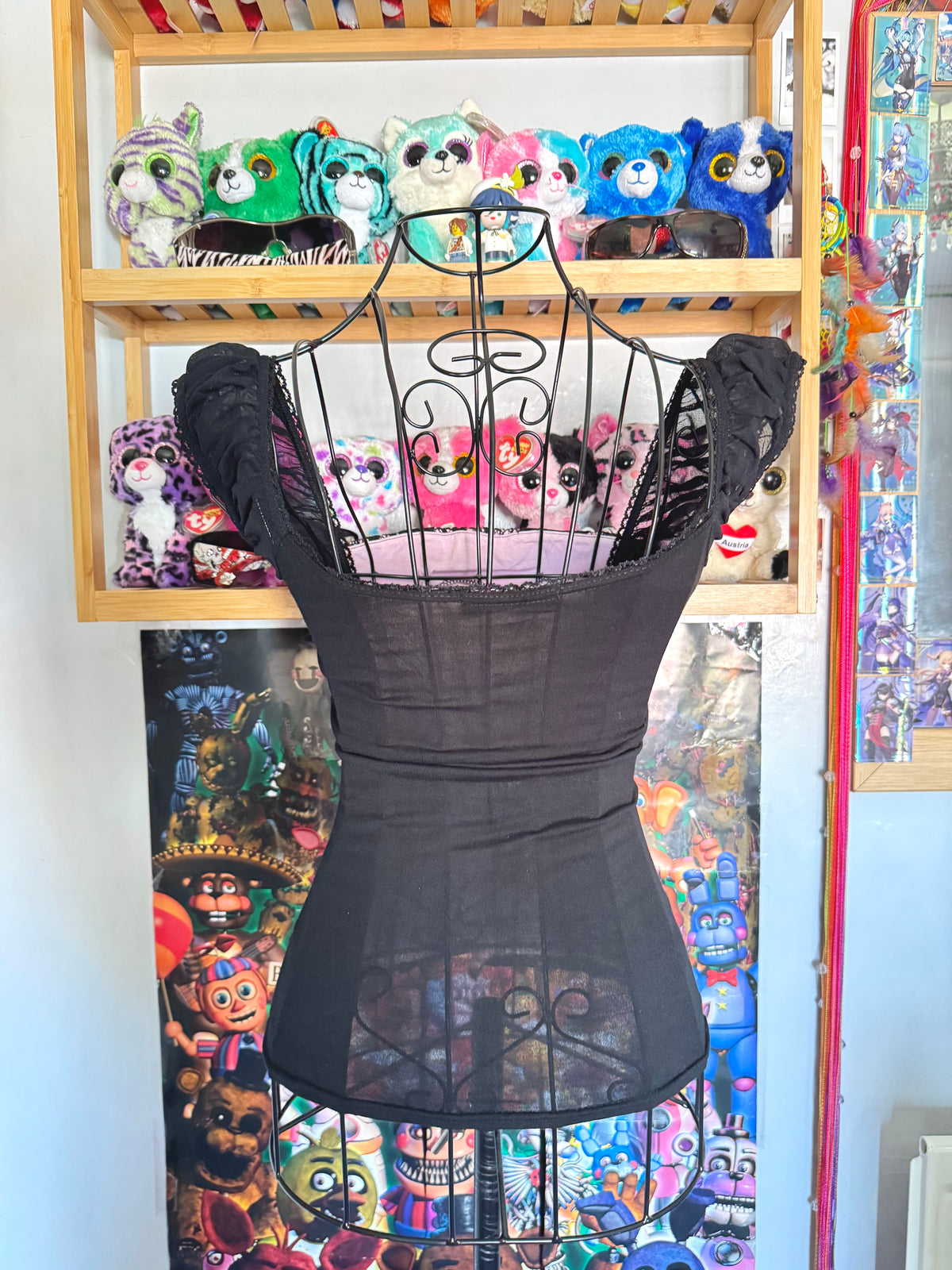 y2k vintage gothic off shoulder milkmaid lace up floral trimmings cami top
