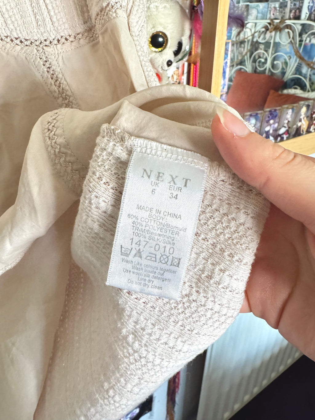 y2k vintage cream babydoll cap sleeve top
