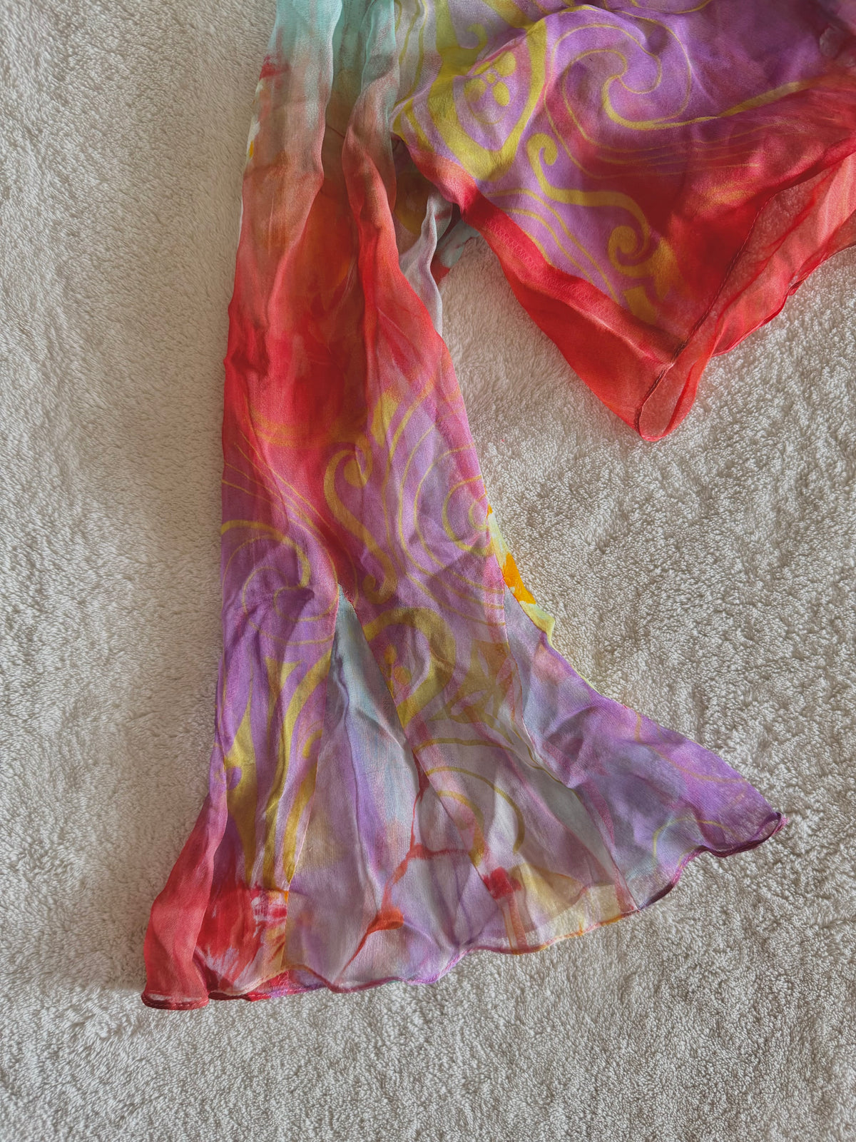 y2k vintage silk summer multicolour maxi dress with matching cardigan zara larsson