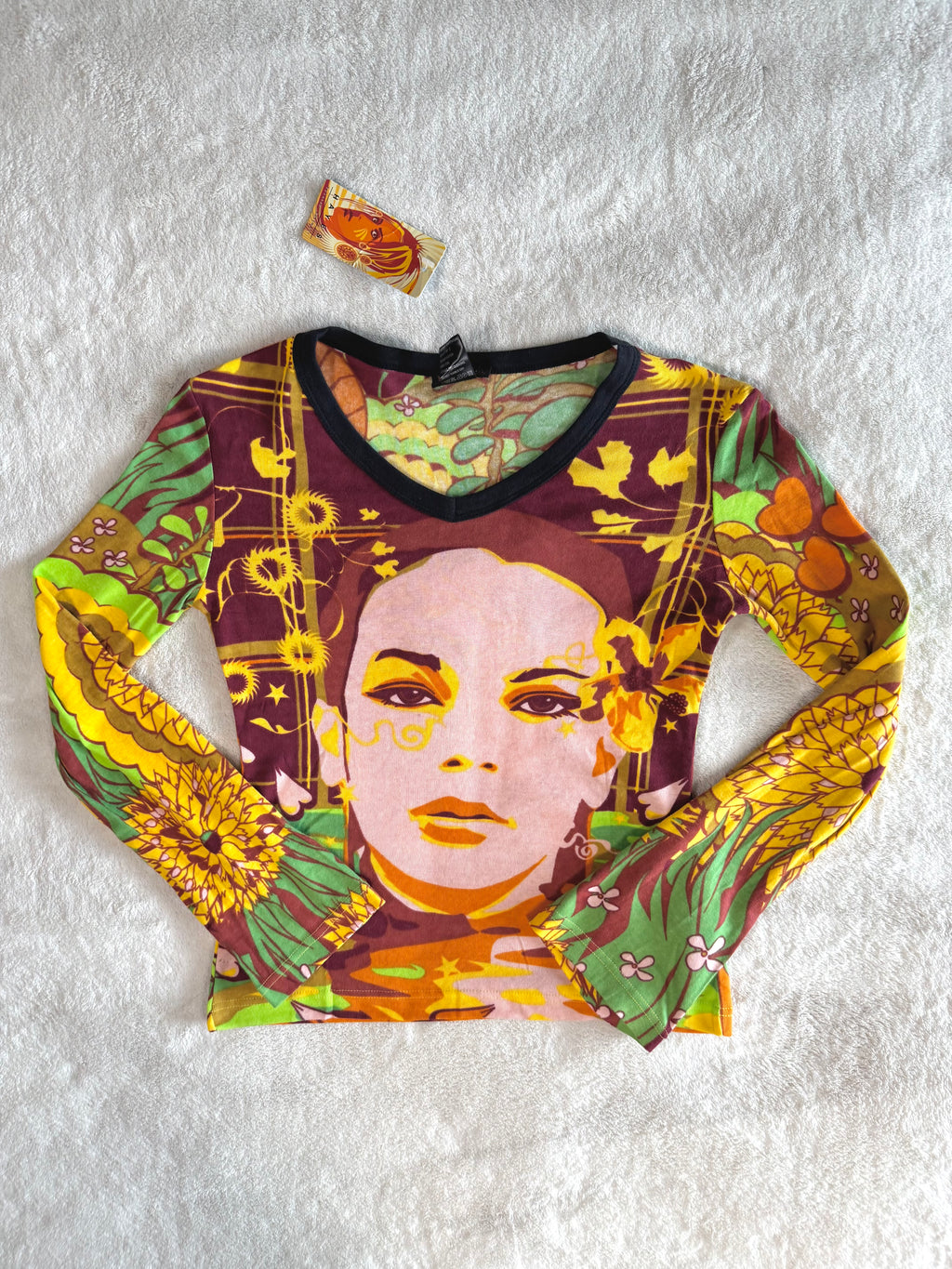y2k vintage graphic flared sleeve deadstock hayes top