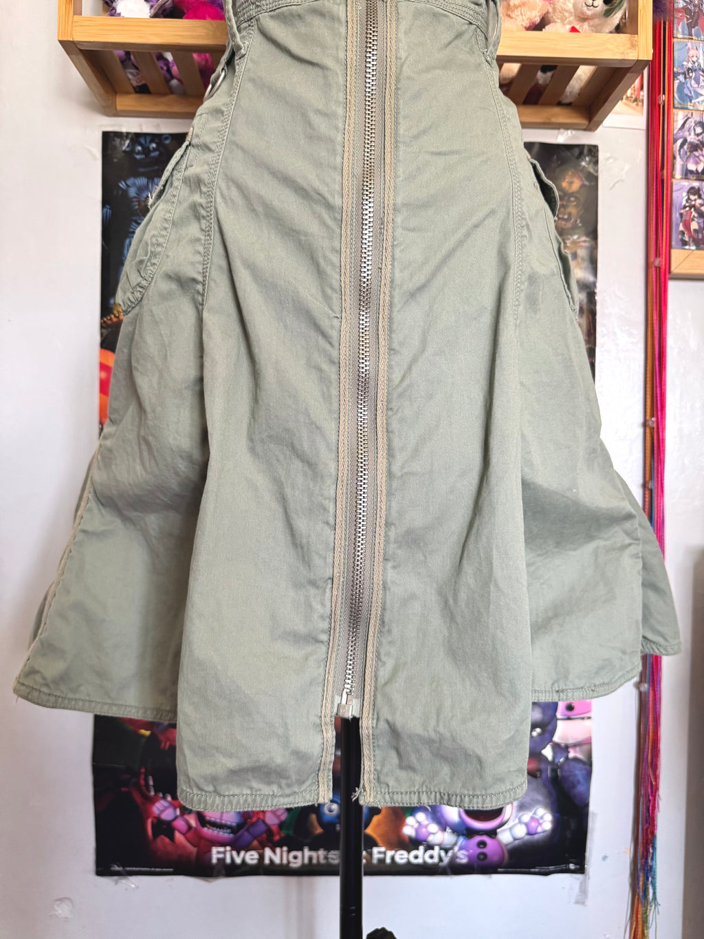 y2k vintage khaki green cargo utility mini dress streetwear grunge summer