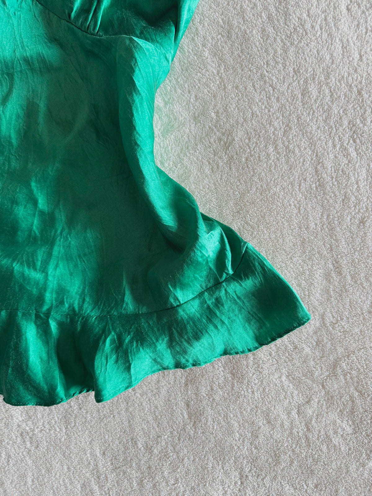 y2k vintage emerald green silk forest cami top