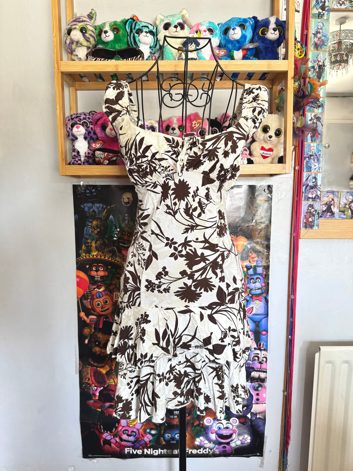 y2k vintage floral print milkmaid ruffle tiered mini dress summer