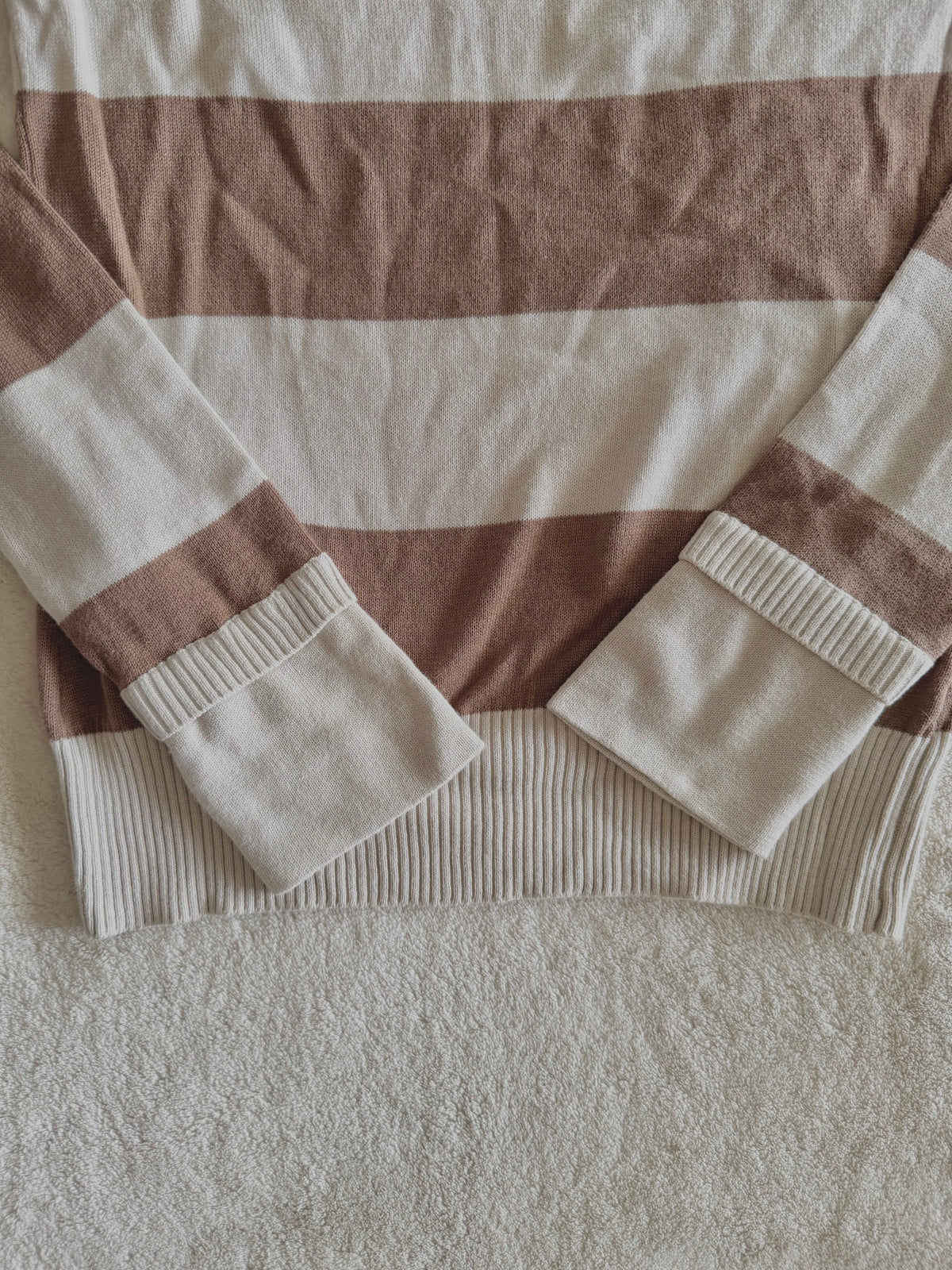 y2k vintage deadstock bnwt striped ribbed knit embroidered long sleeved top