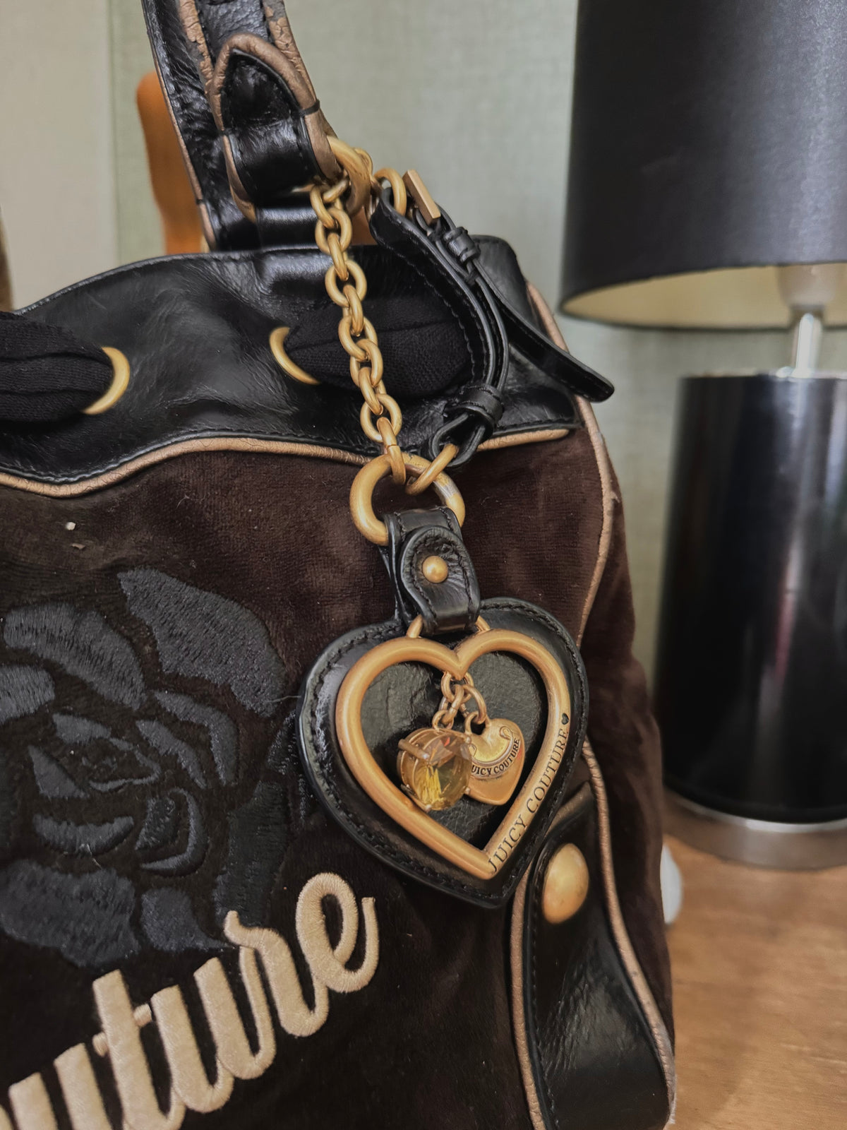 y2k 2000’s brown velour Juicy Couture daydreamer bag trashy