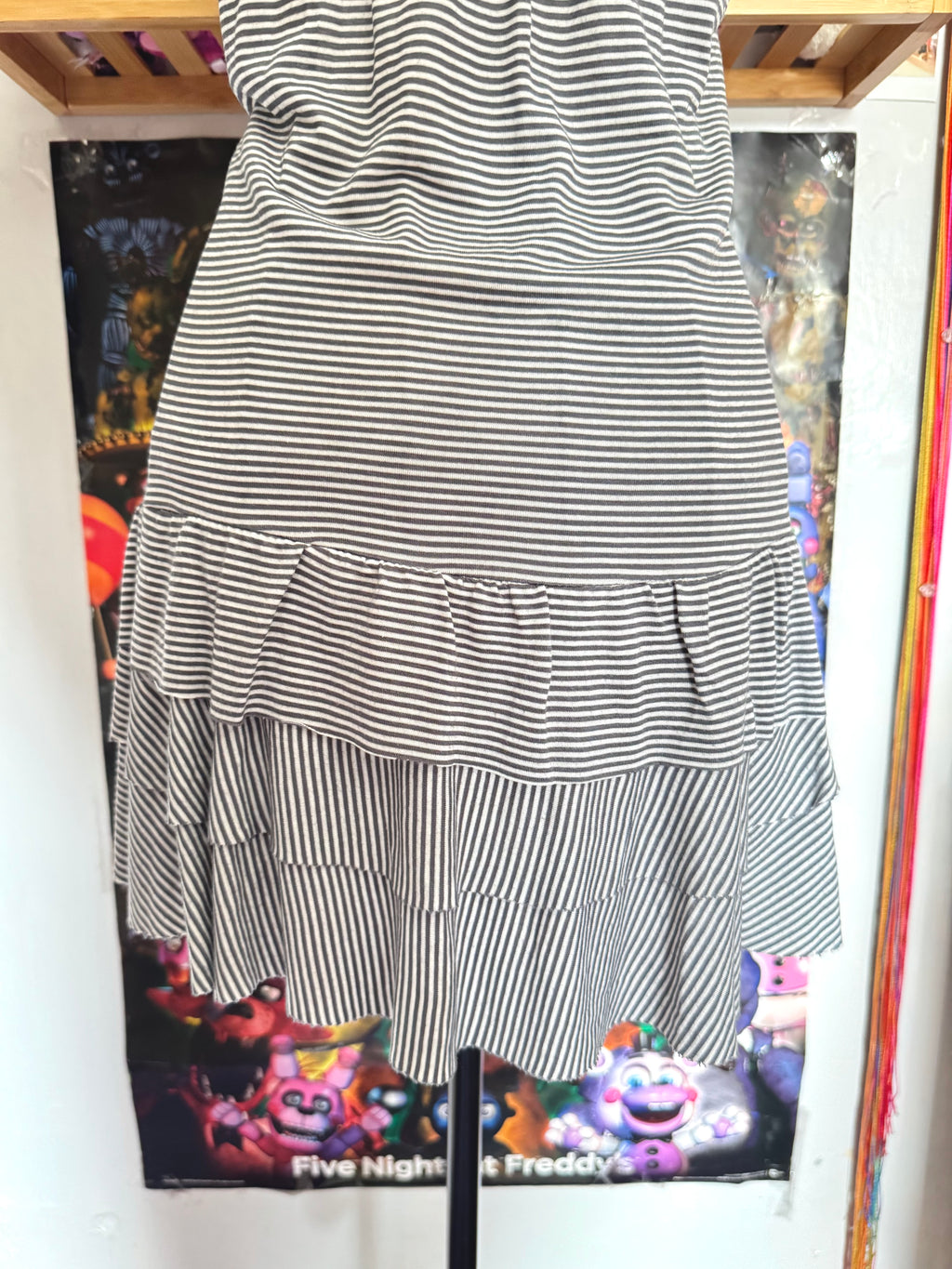 y2k vintage striped pattern ruffle tiered mini dress sailor vibes