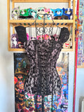 y2k vintage gothic off shoulder milkmaid lace up floral trimmings cami top