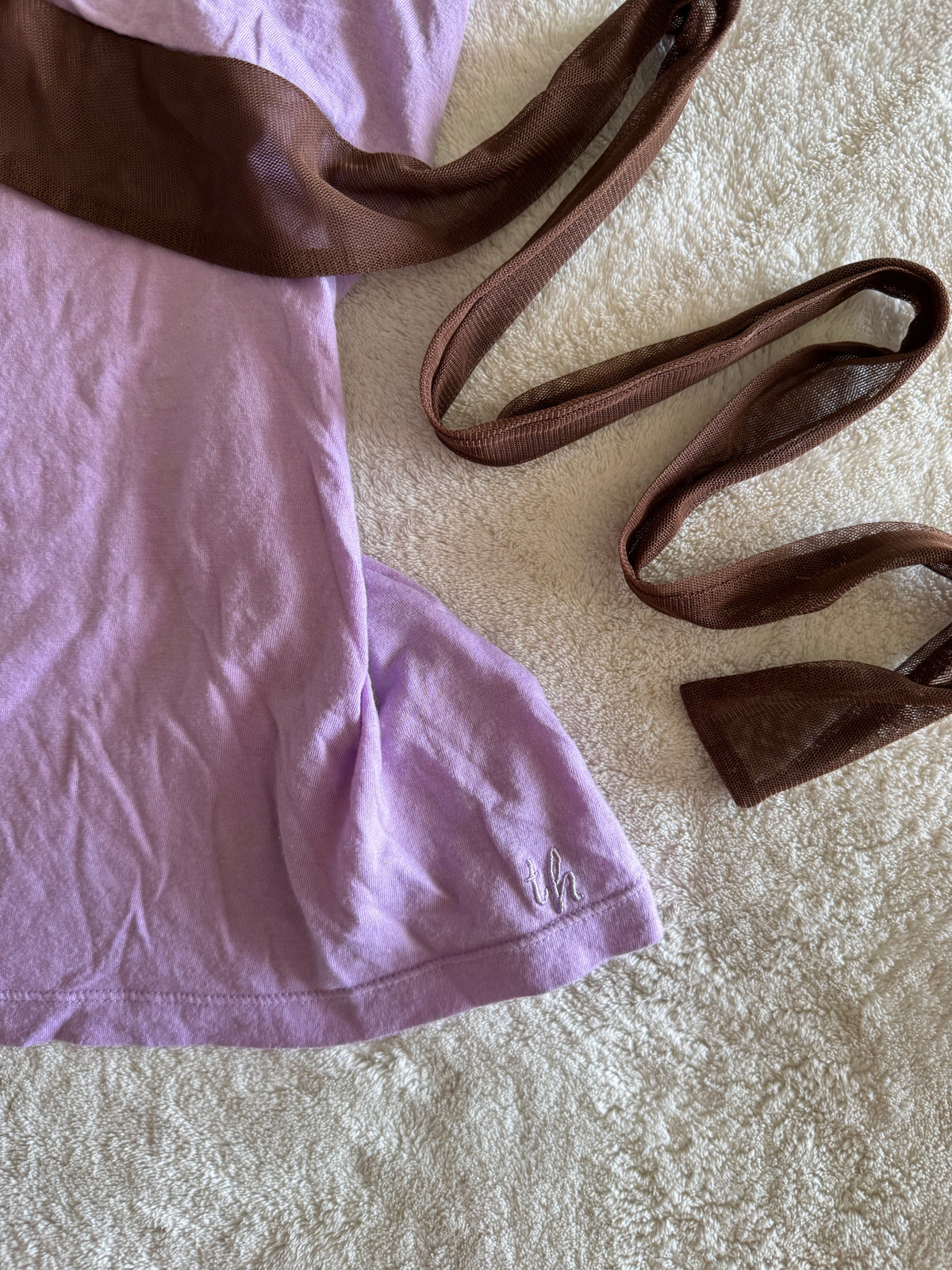 y2k vintage fitted lilac tie back jewelled cami top